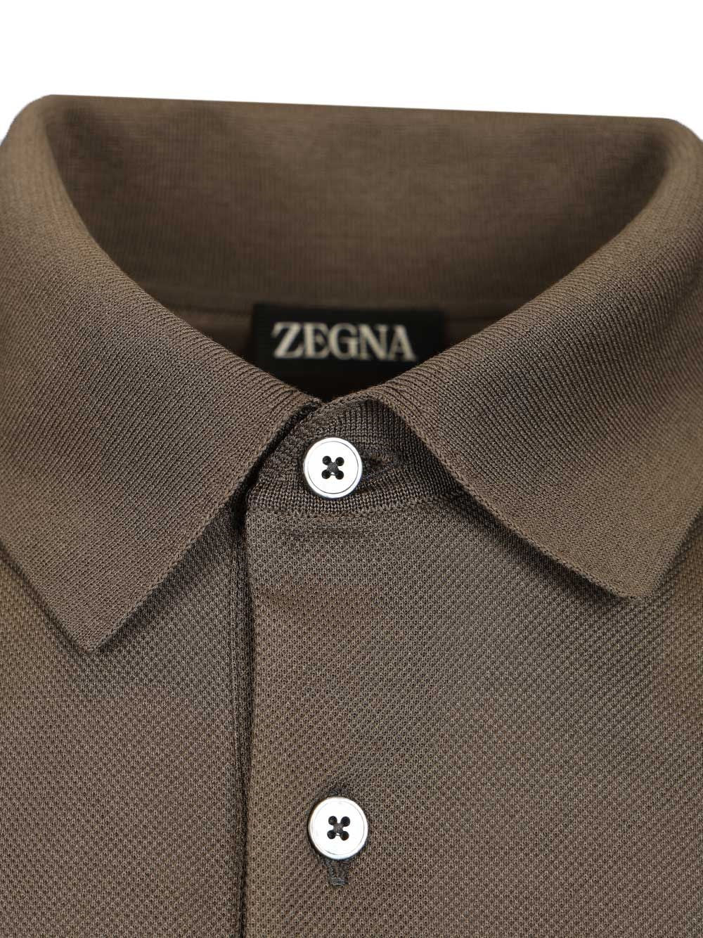 Zegna Men Short-Sleeved Cotton Polo Shirt ZEGNA