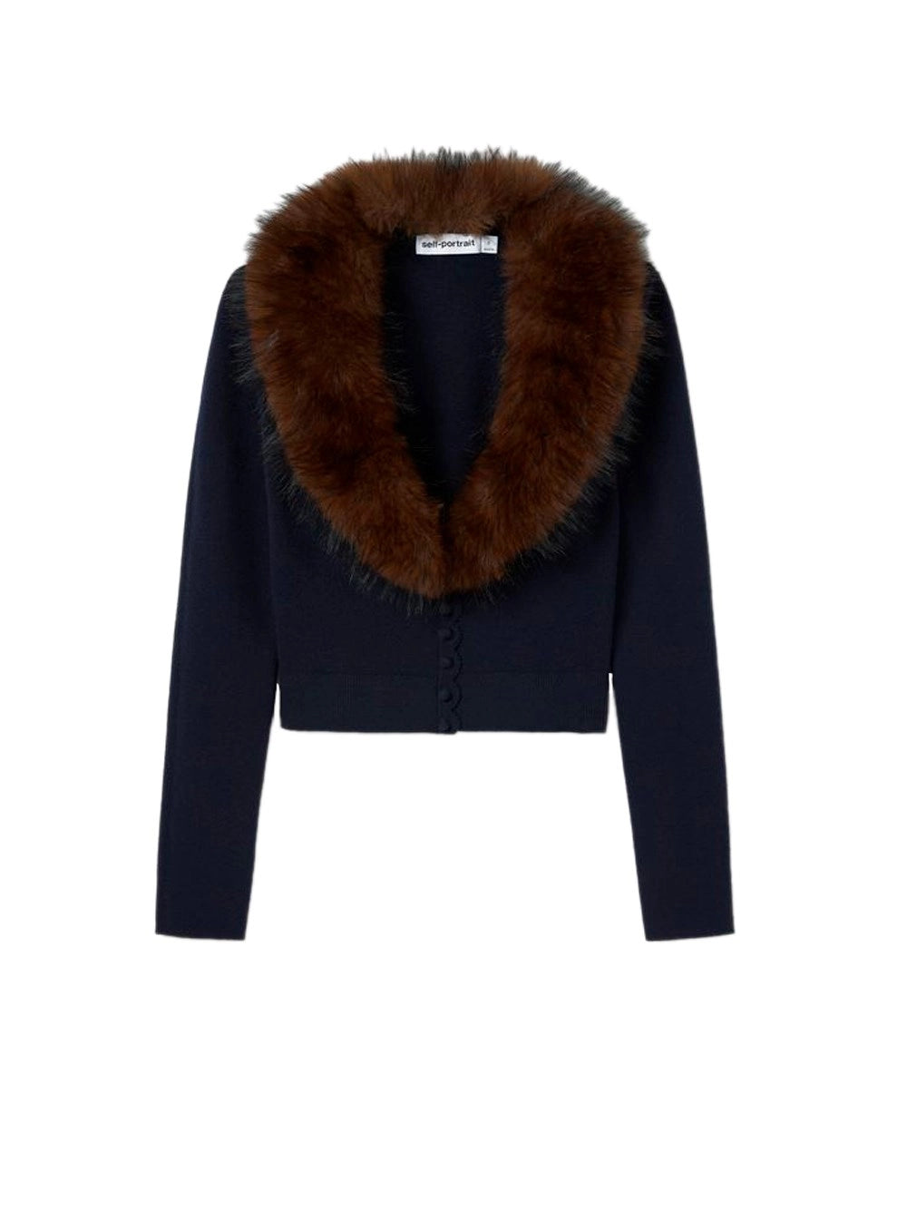 Self-Portrait Women Faux Fur Knit Cardigan SELF-PORTRAIT