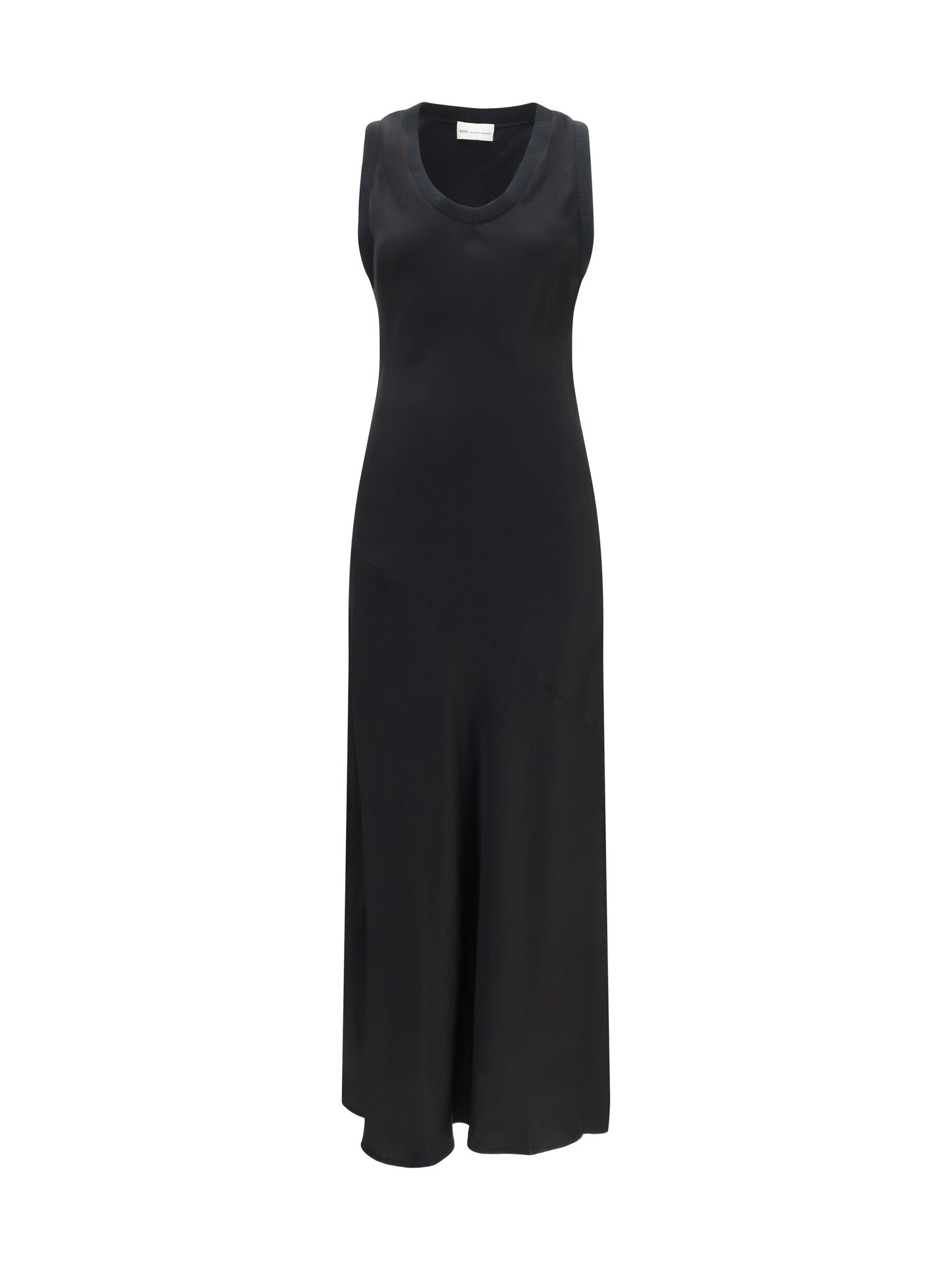 Ami Paris Women Sleeveless Long Fluid Satin Dress AMI PARIS
