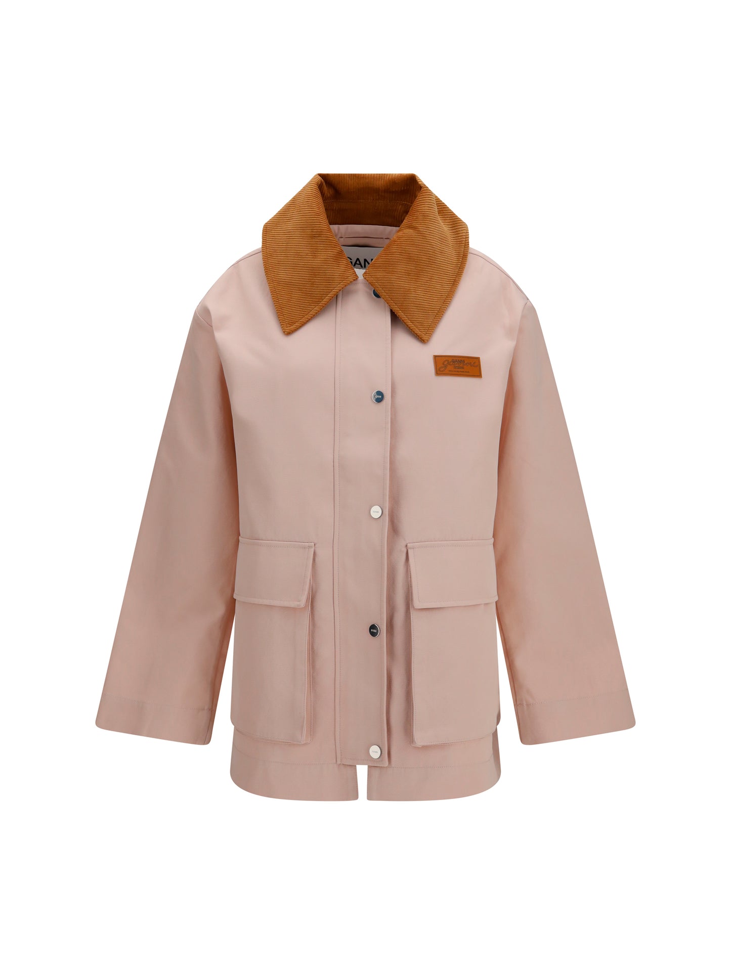 Ganni Women Twill Jacket With Suede Details GANNI