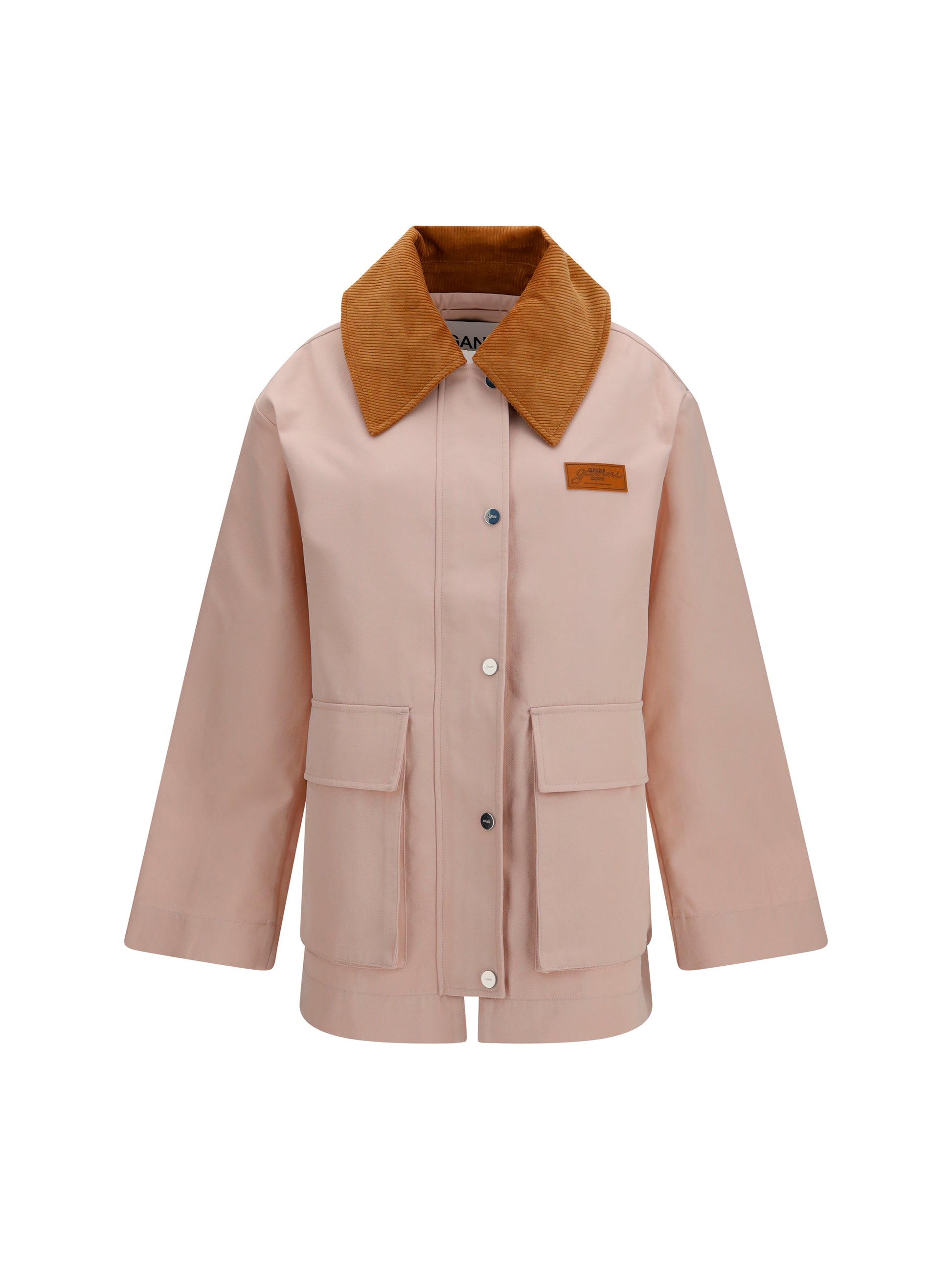 Ganni Women Twill Jacket With Suede Details GANNI