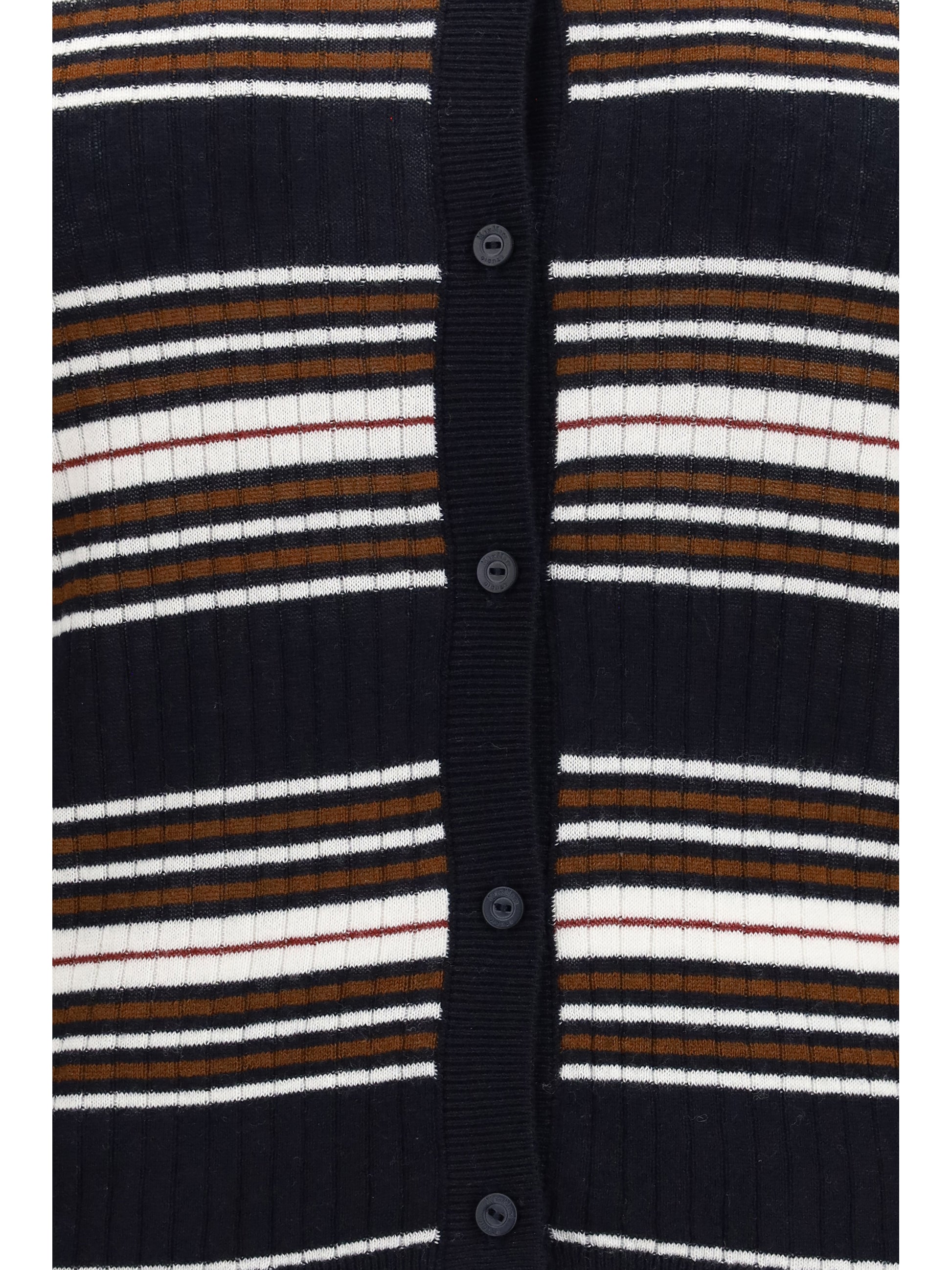 Max Mara Studio Women Striped Silk And Wool Cardigan MAX MARA STUDIO