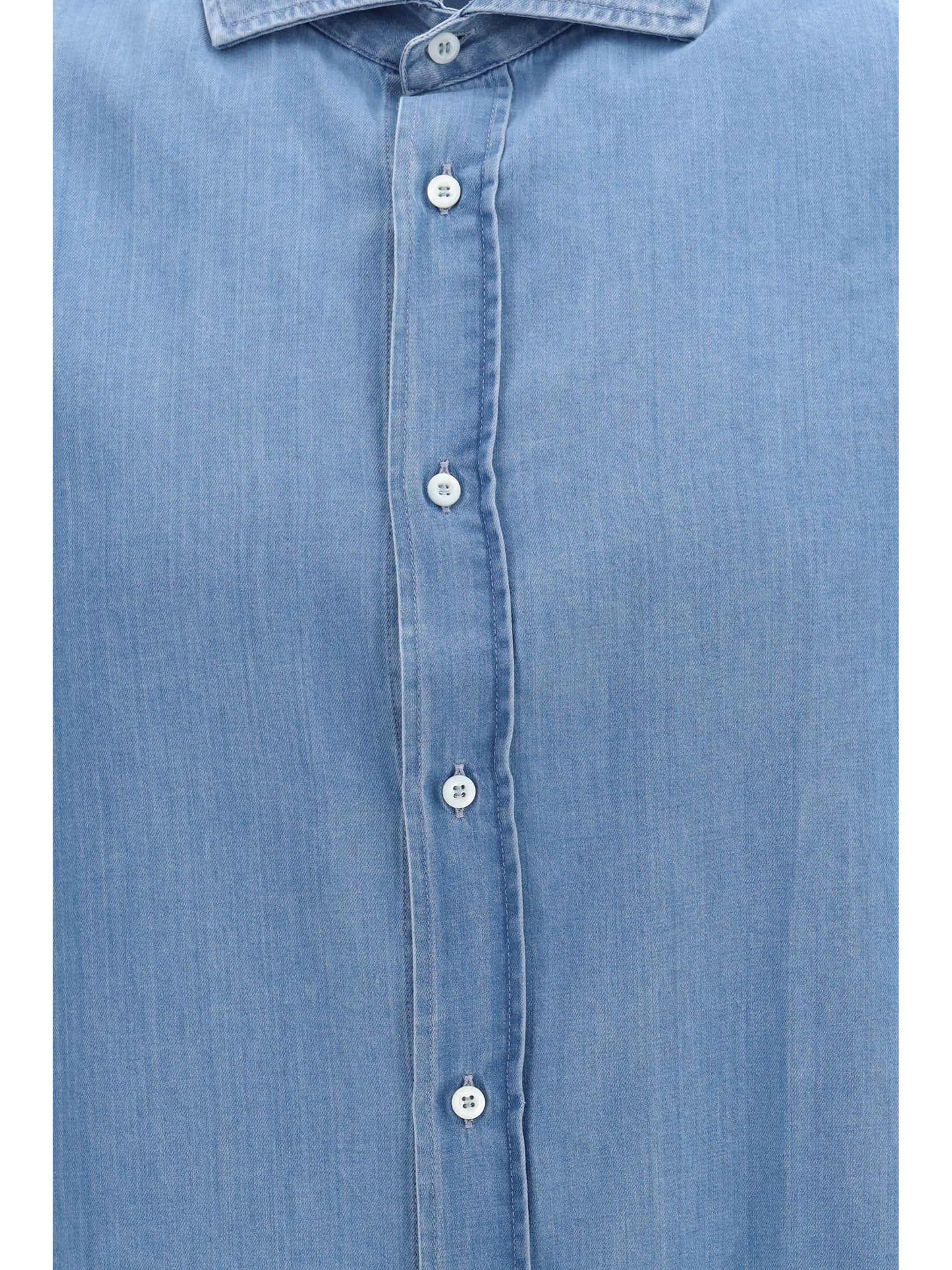 Brunello Cucinelli Men Cotton Denim Shirt BRUNELLO CUCINELLI
