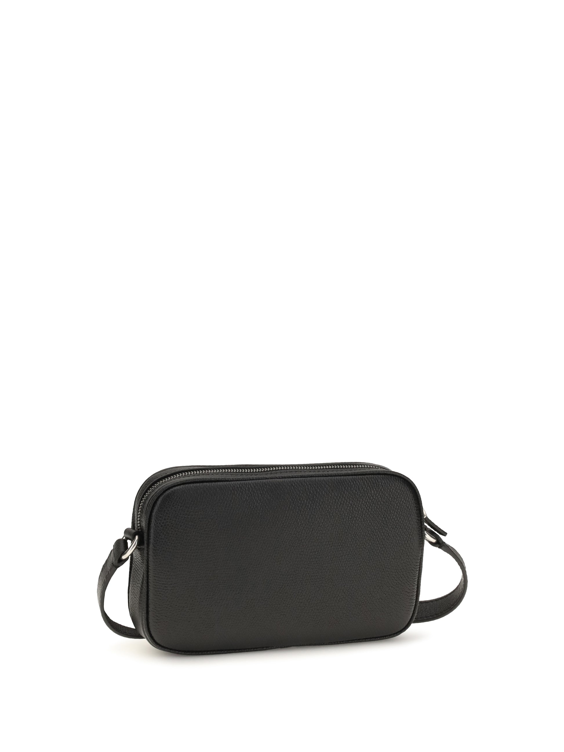 Valentino Garavani Men Grained Leather Crossbody Bag With Zip VALENTINO GARAVANI