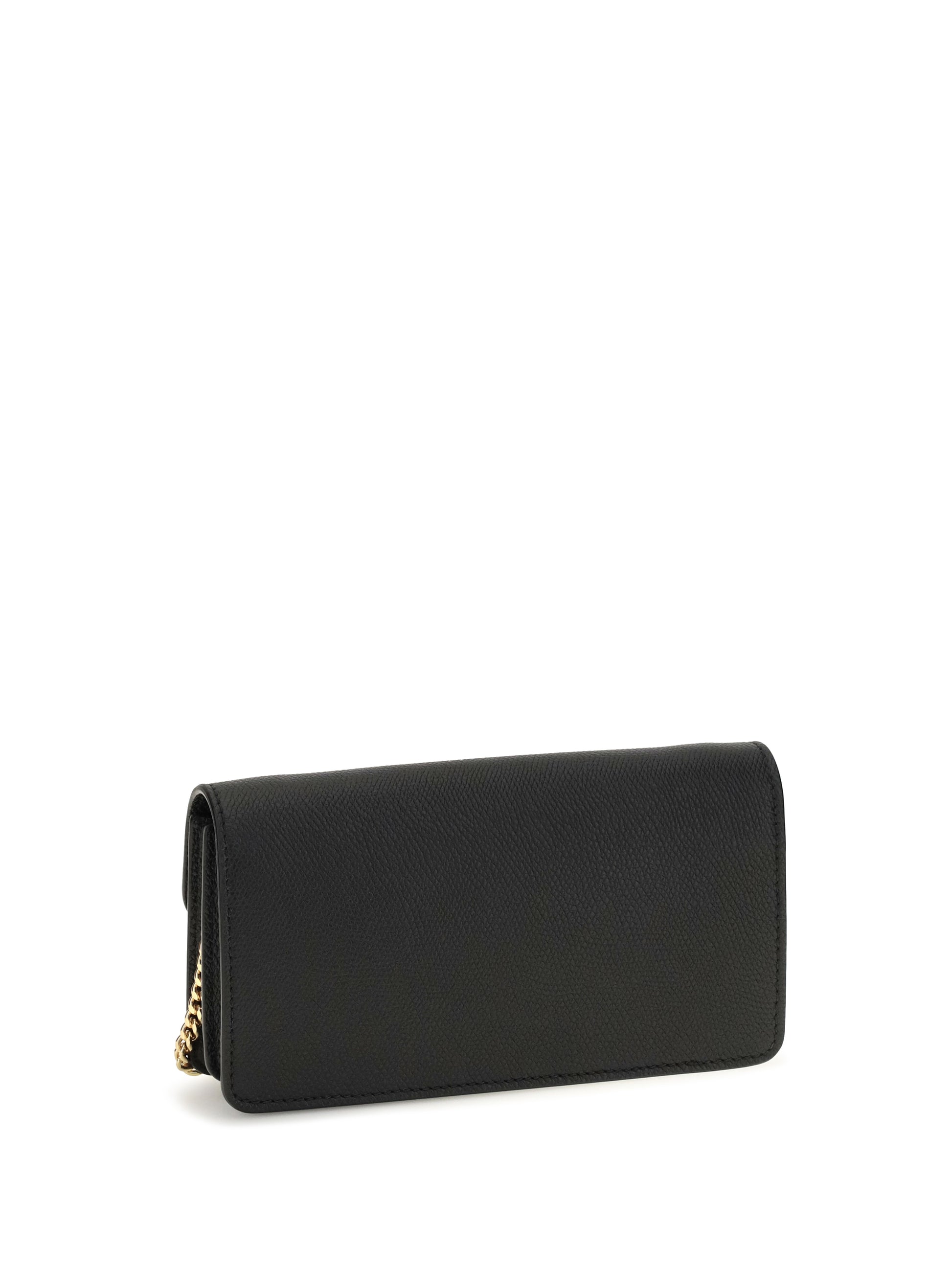 Valentino Garavani Women Vlogo Signature Grainy Calfskin Chain Wallet VALENTINO GARAVANI