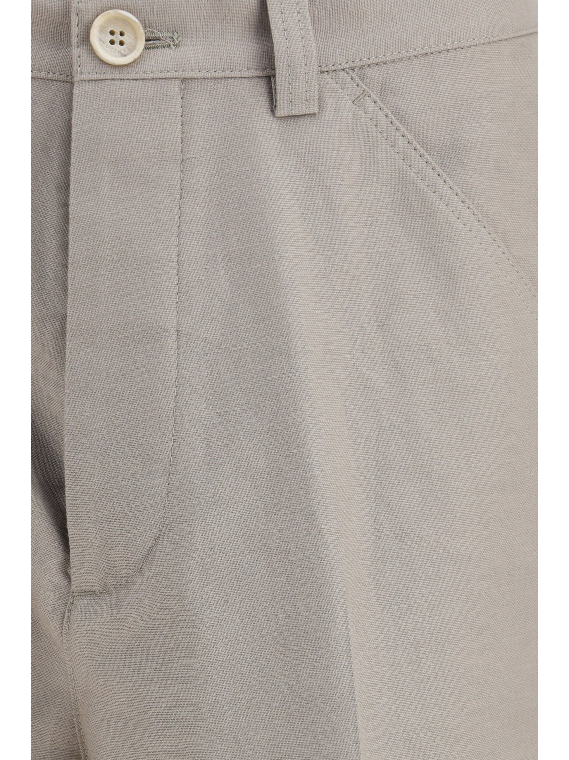 Brunello Cucinelli Men Tailored Pants In Cotton With Belt Loops BRUNELLO CUCINELLI