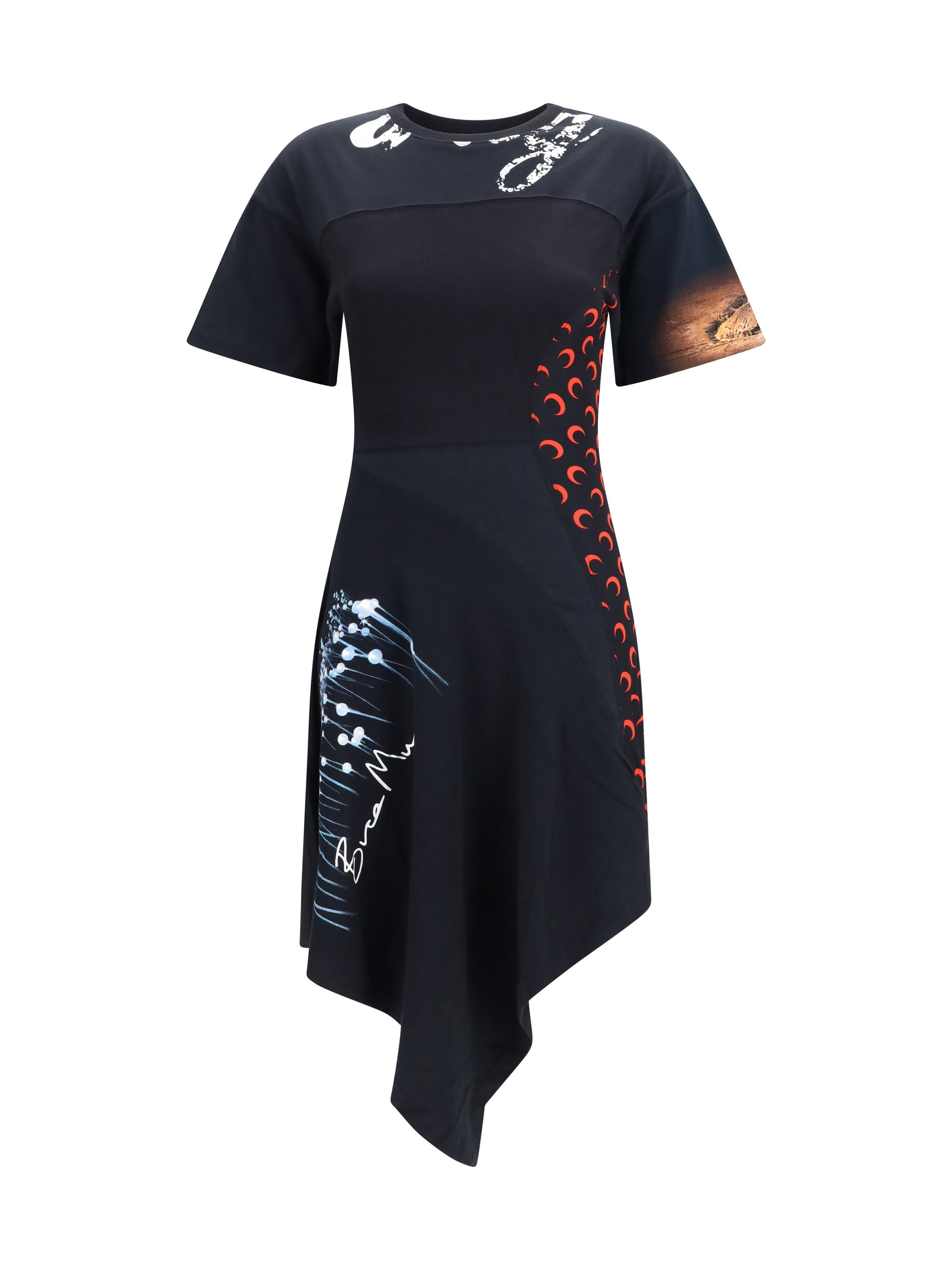 Marine Serre Women Asymmetric Recycled Jersey Dress MARINE SERRE