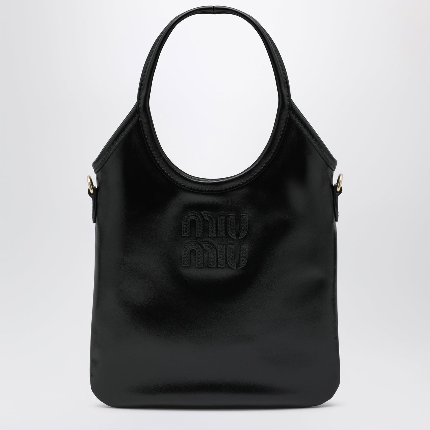 Miu Miu Ivy Calfskin Leather Handbag In Black Women MIU MIU
