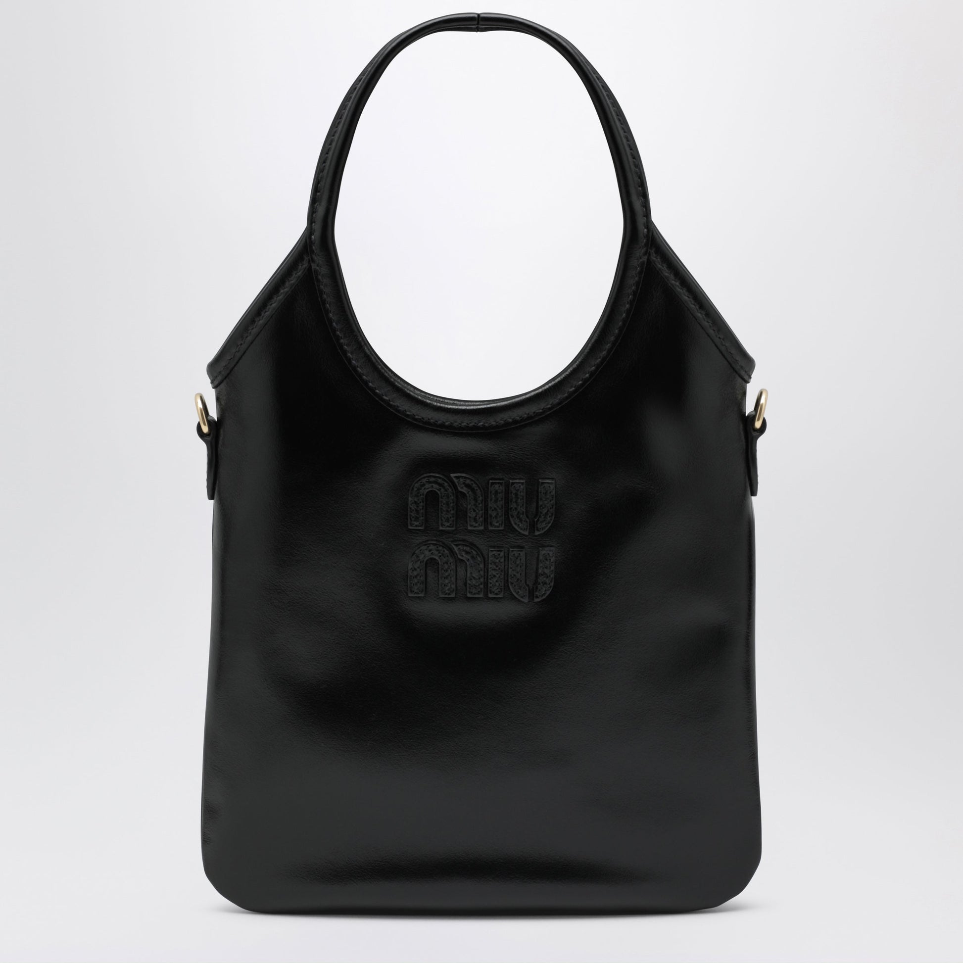 Miu Miu Ivy Calfskin Leather Handbag In Black Women MIU MIU