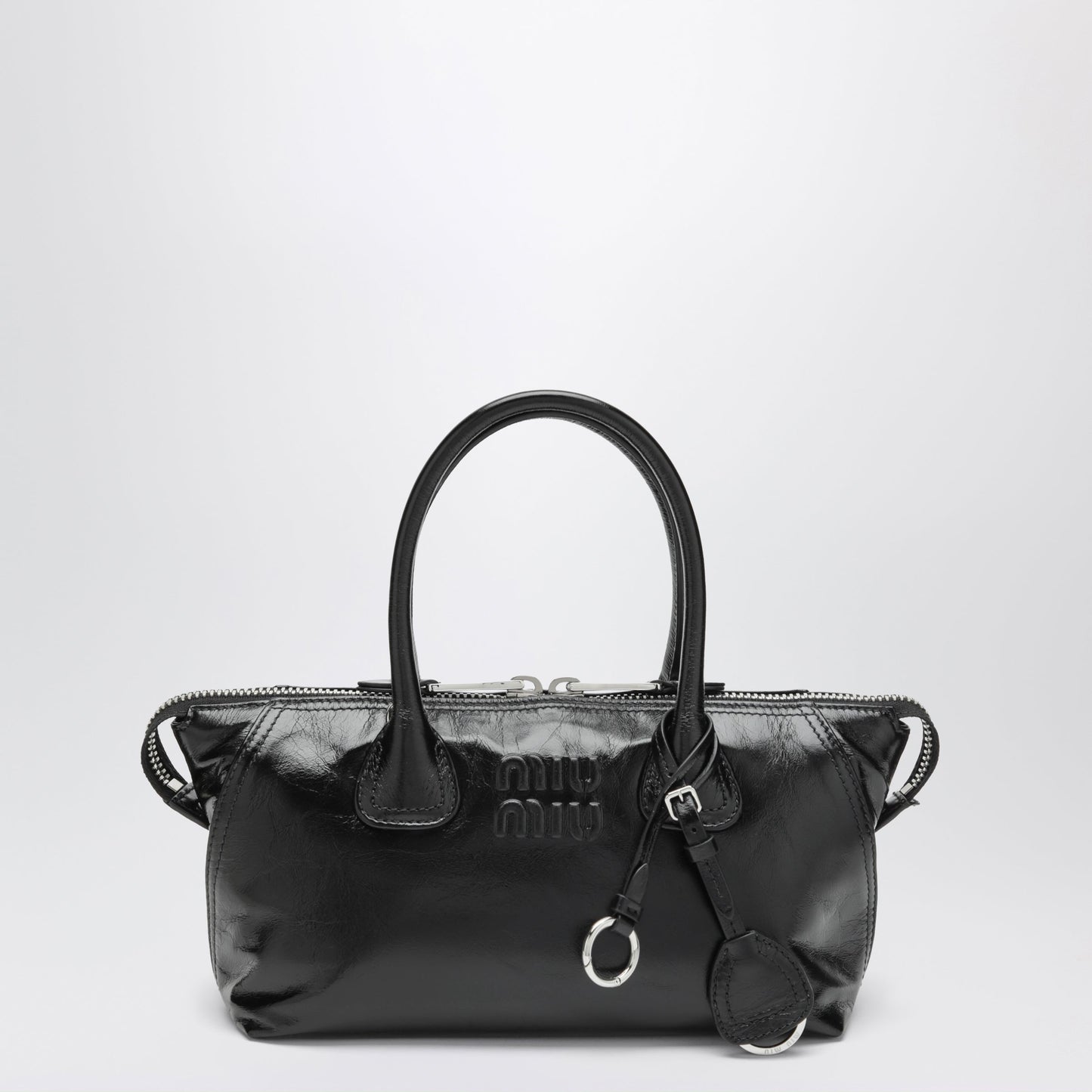 Miu Miu Black Glossy Leather Top-Handle Bag Women MIU MIU