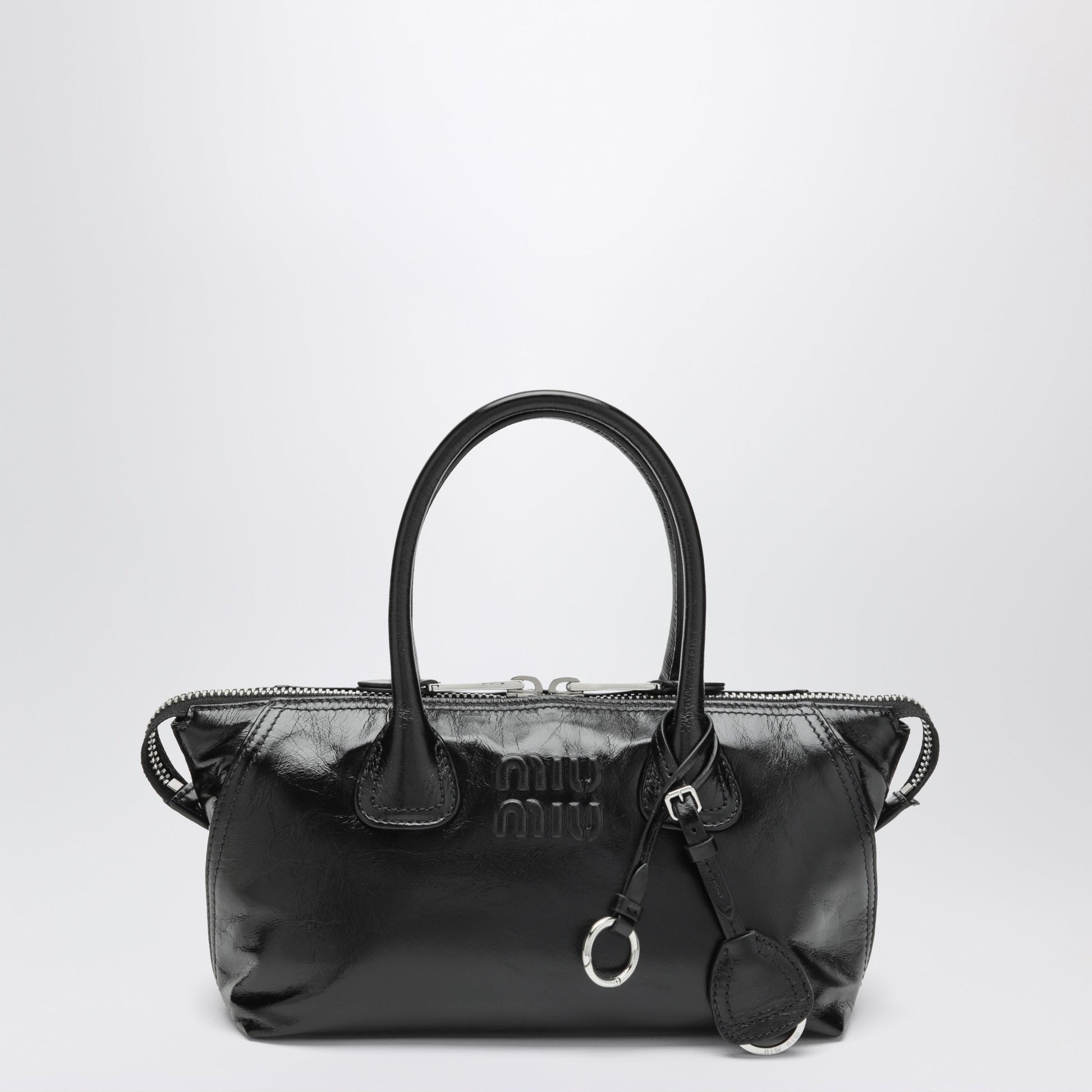 Miu Miu Black Glossy Leather Top-Handle Bag Women MIU MIU