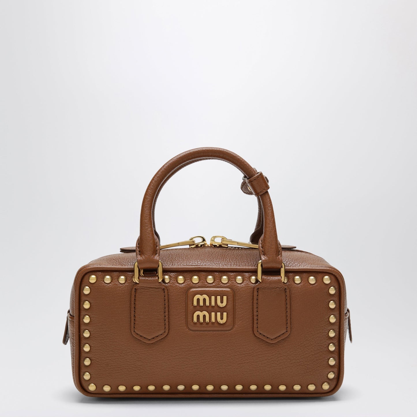 Miu Miu Arcadie Bag In Brandy Nappa Leather With Studs Women MIU MIU