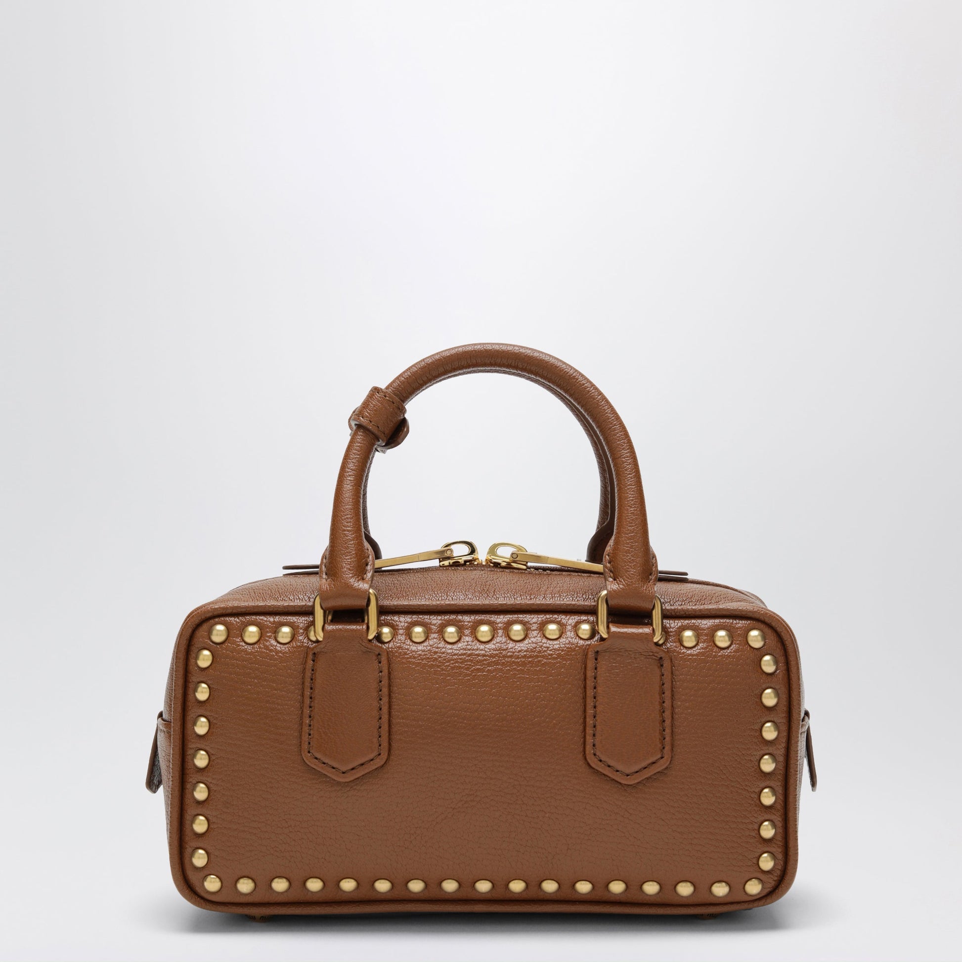Miu Miu Arcadie Bag In Brandy Nappa Leather With Studs Women MIU MIU