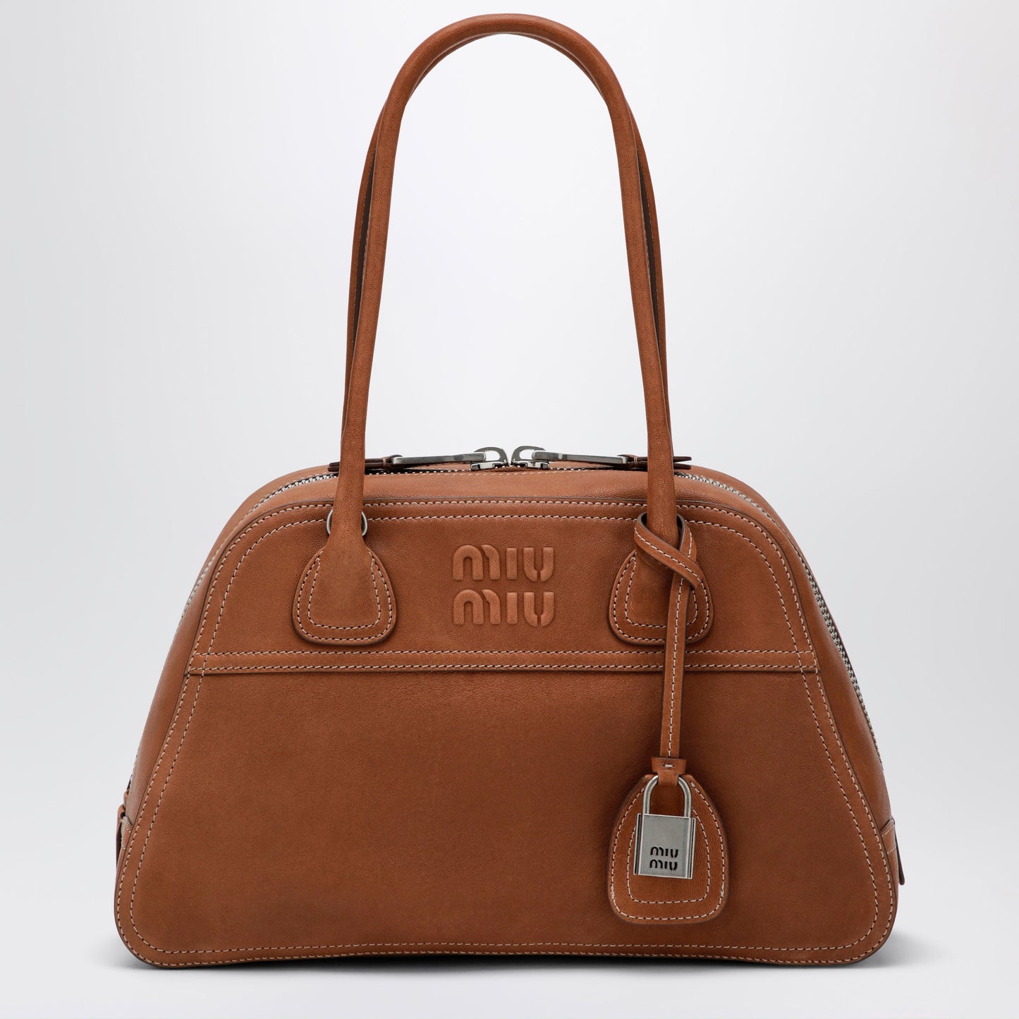 Miu Miu Vivant Nappa Leather Bowling Bag In Caramel Women MIU MIU