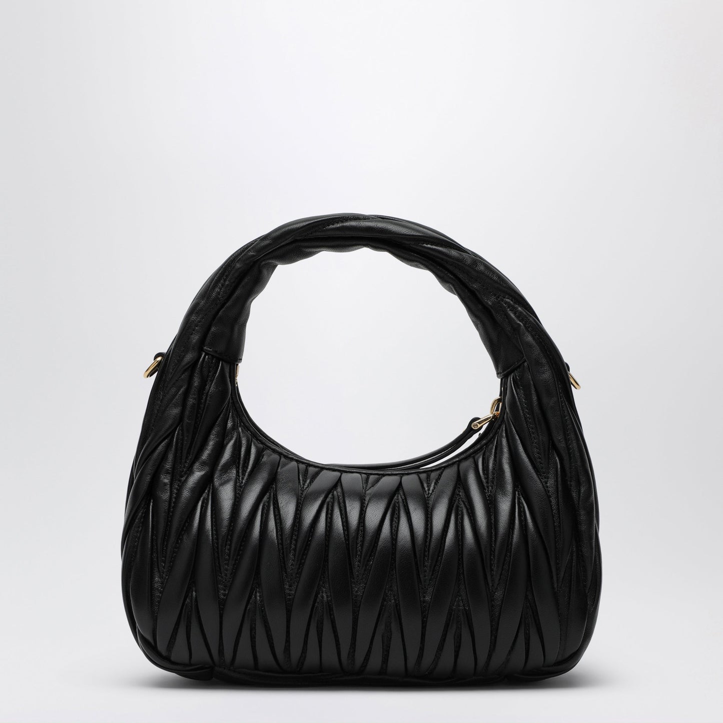 Miu Miu Small Miu Wander Black Matelasse Bag Women MIU MIU