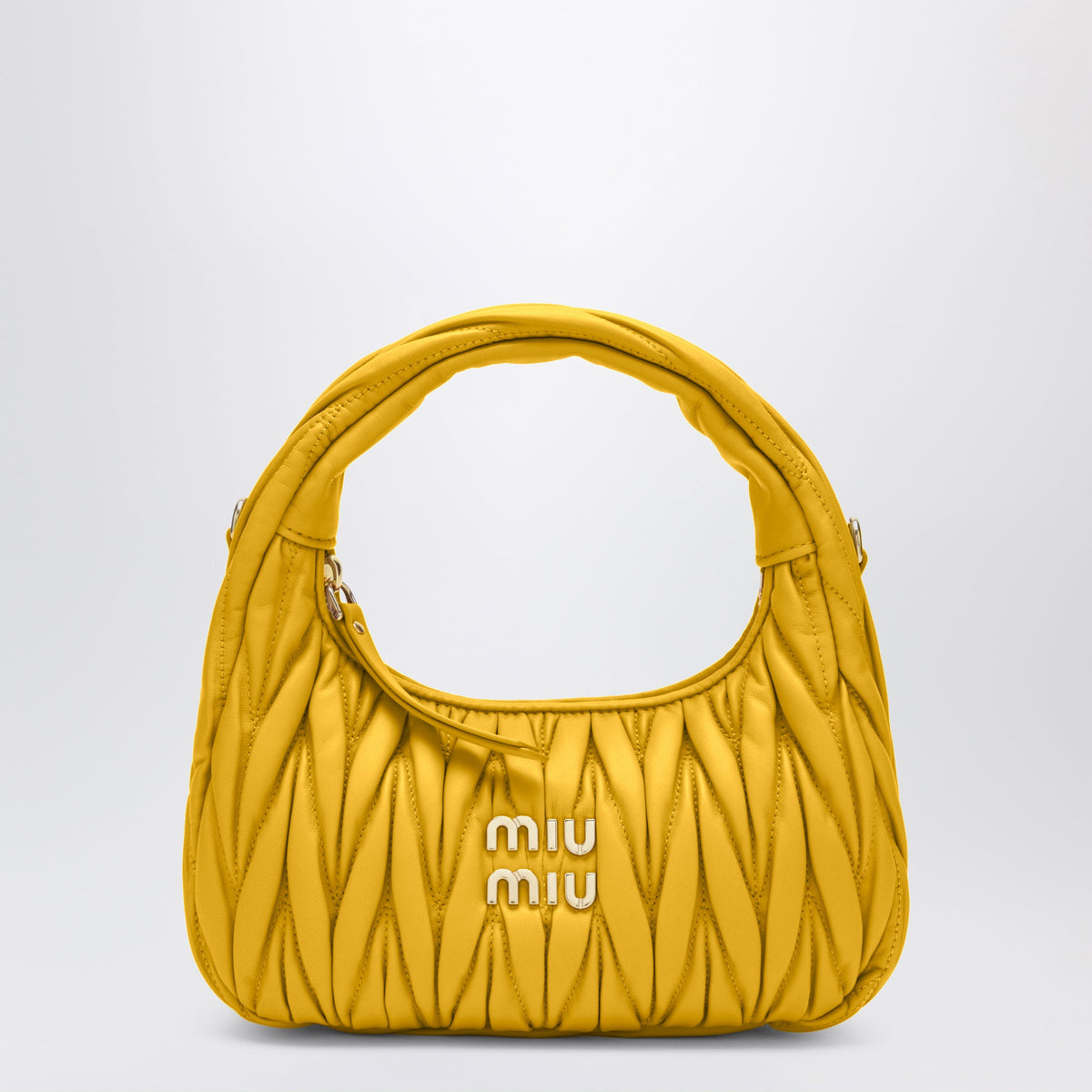 Miu Miu Small Yellow Miu Wander Bag In Matelasse Leather Women MIU MIU