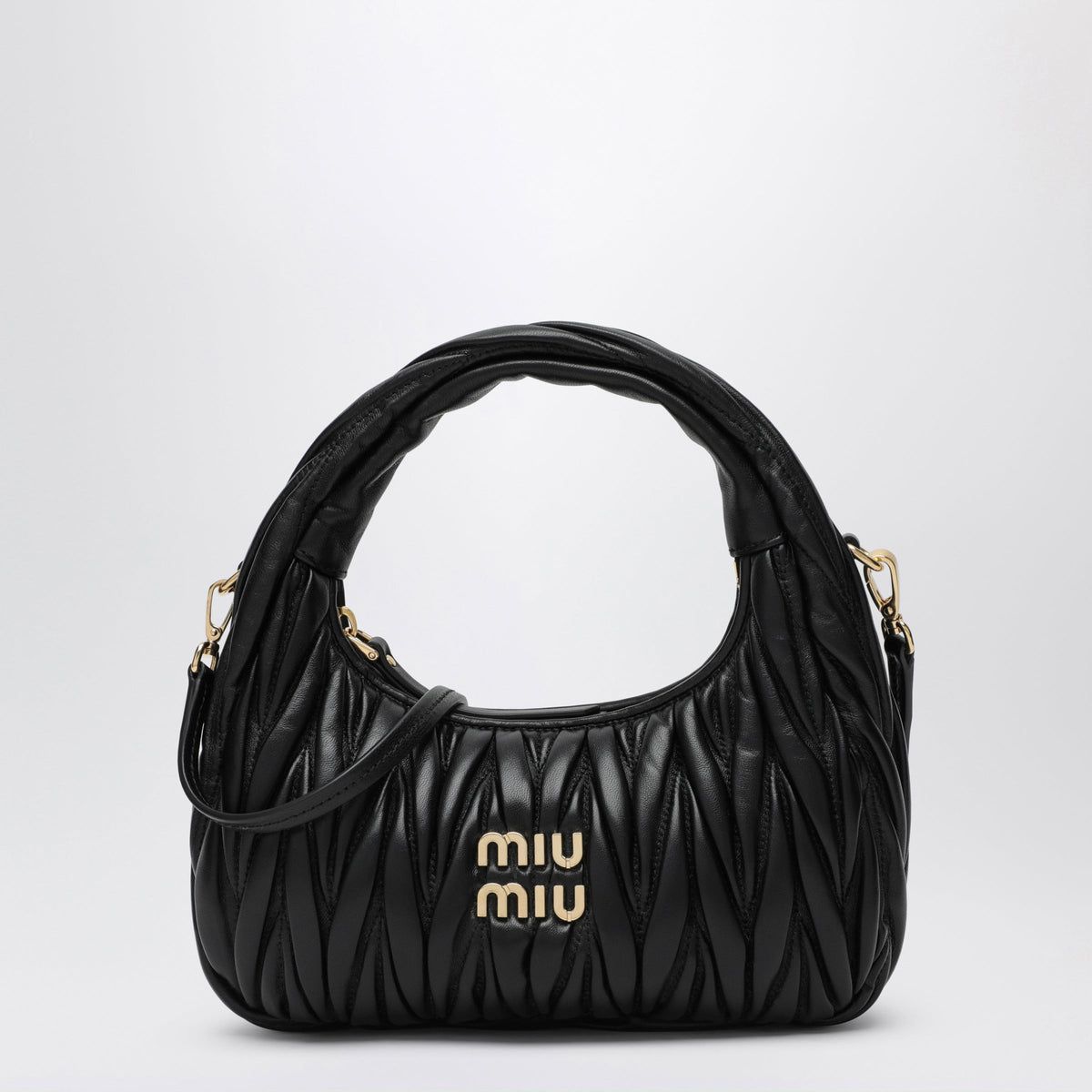 Miu Miu Small Miu Wander Black Matelasse Bag Women MIU MIU