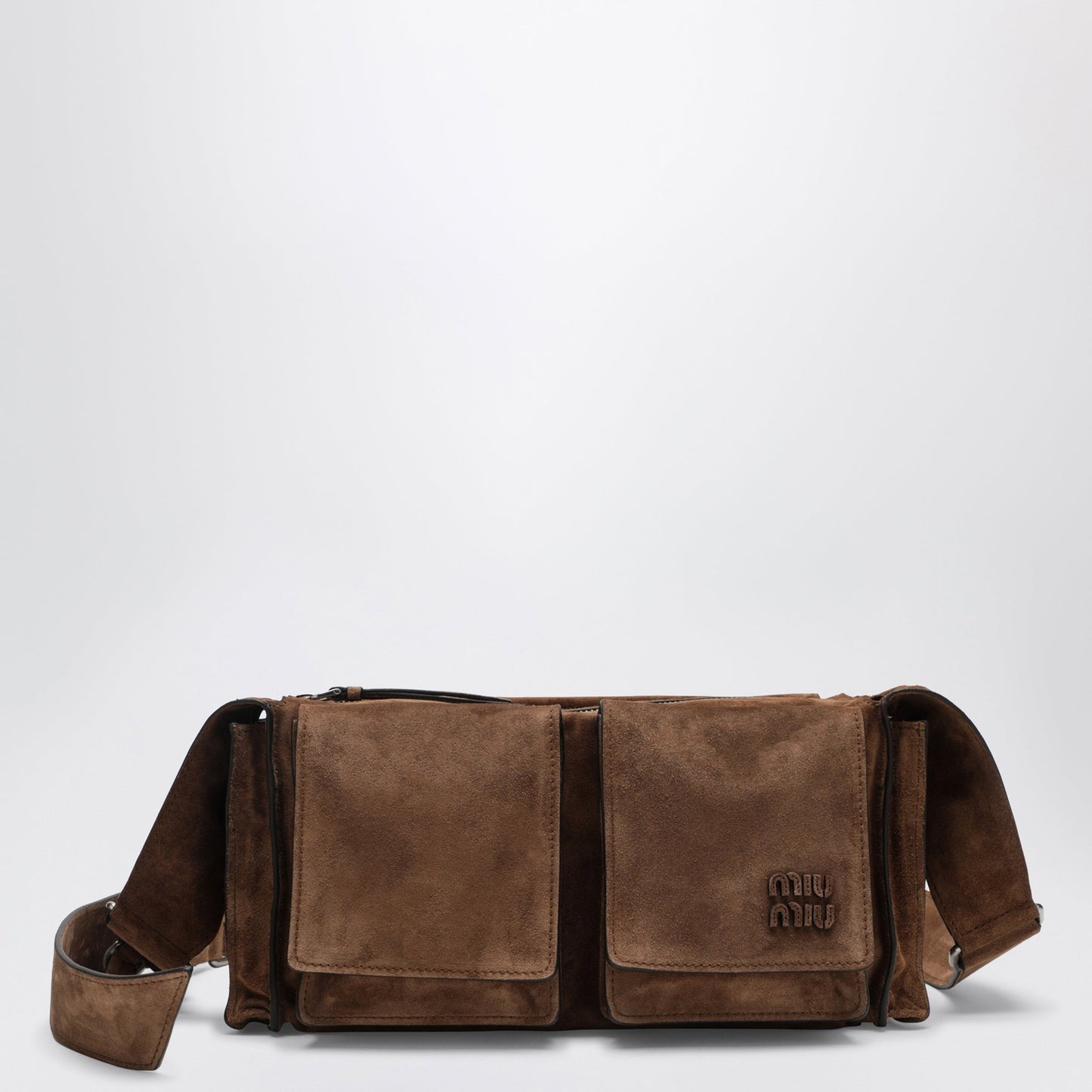 Miu Miu Utilitaire Crossbody Bag In Cocoa Suede Women MIU MIU