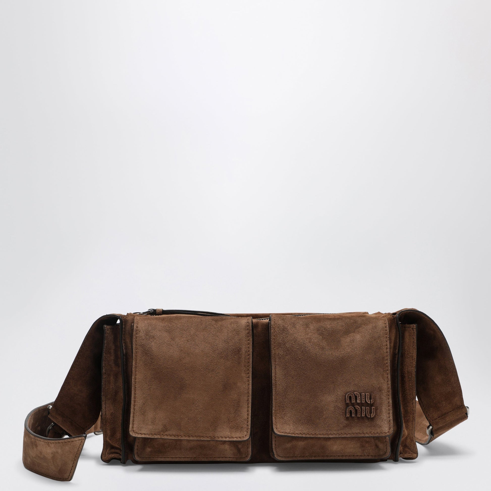 Miu Miu Utilitaire Crossbody Bag In Cocoa Suede Women MIU MIU