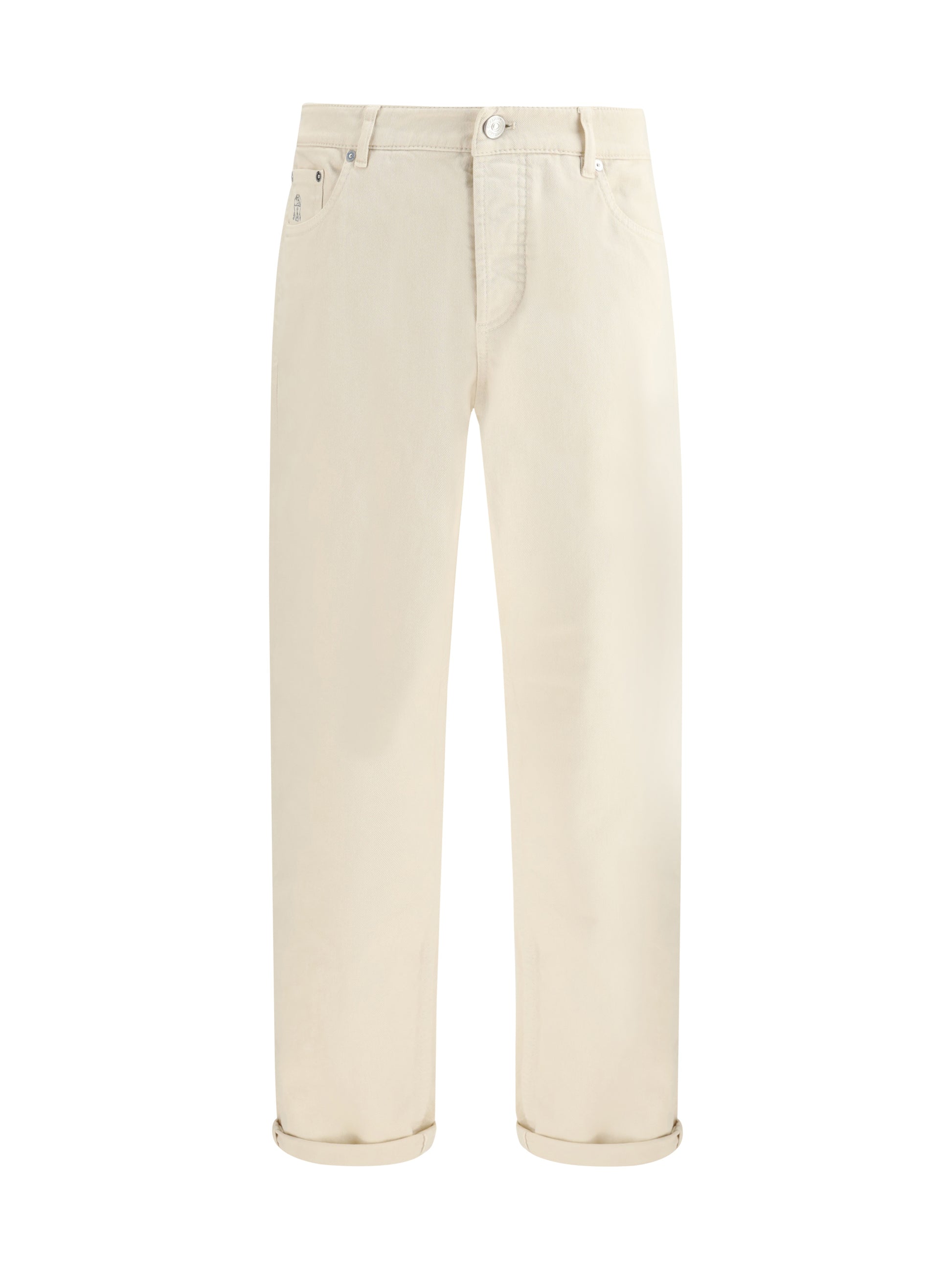 Brunello Cucinelli Men Jeans With Turn-Up Hem BRUNELLO CUCINELLI