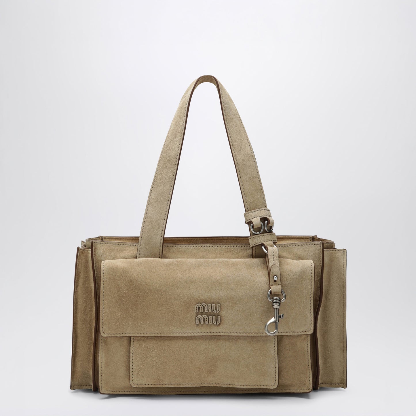 Miu Miu Ecru Suede Utilitaire Satchel Women MIU MIU