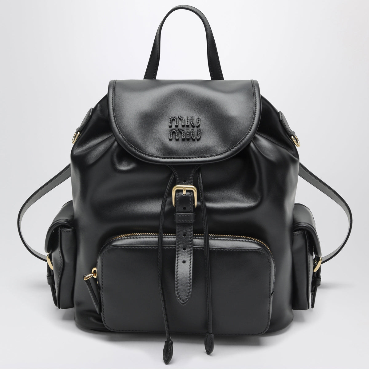 Miu Miu Black Leather Backpack Women MIU MIU