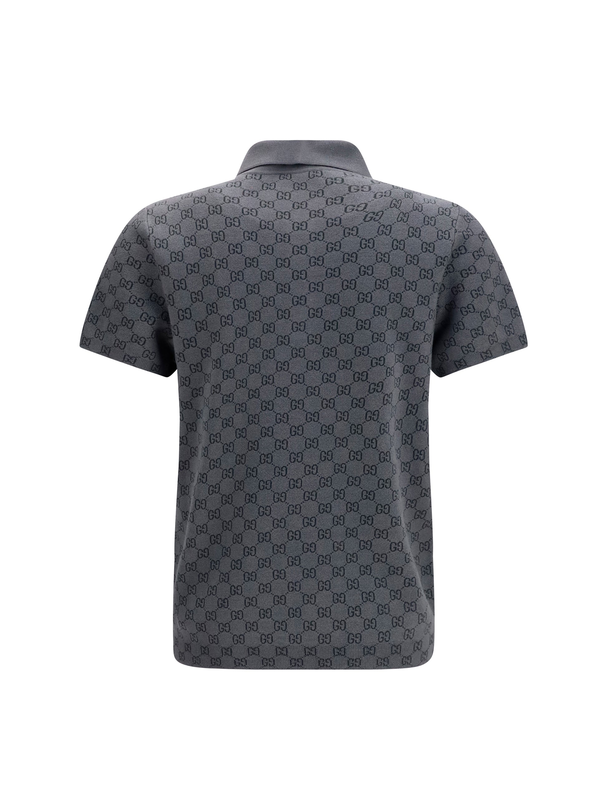 Gucci Men Gg Jacquard Wool And Silk Polo Shirt GUCCI