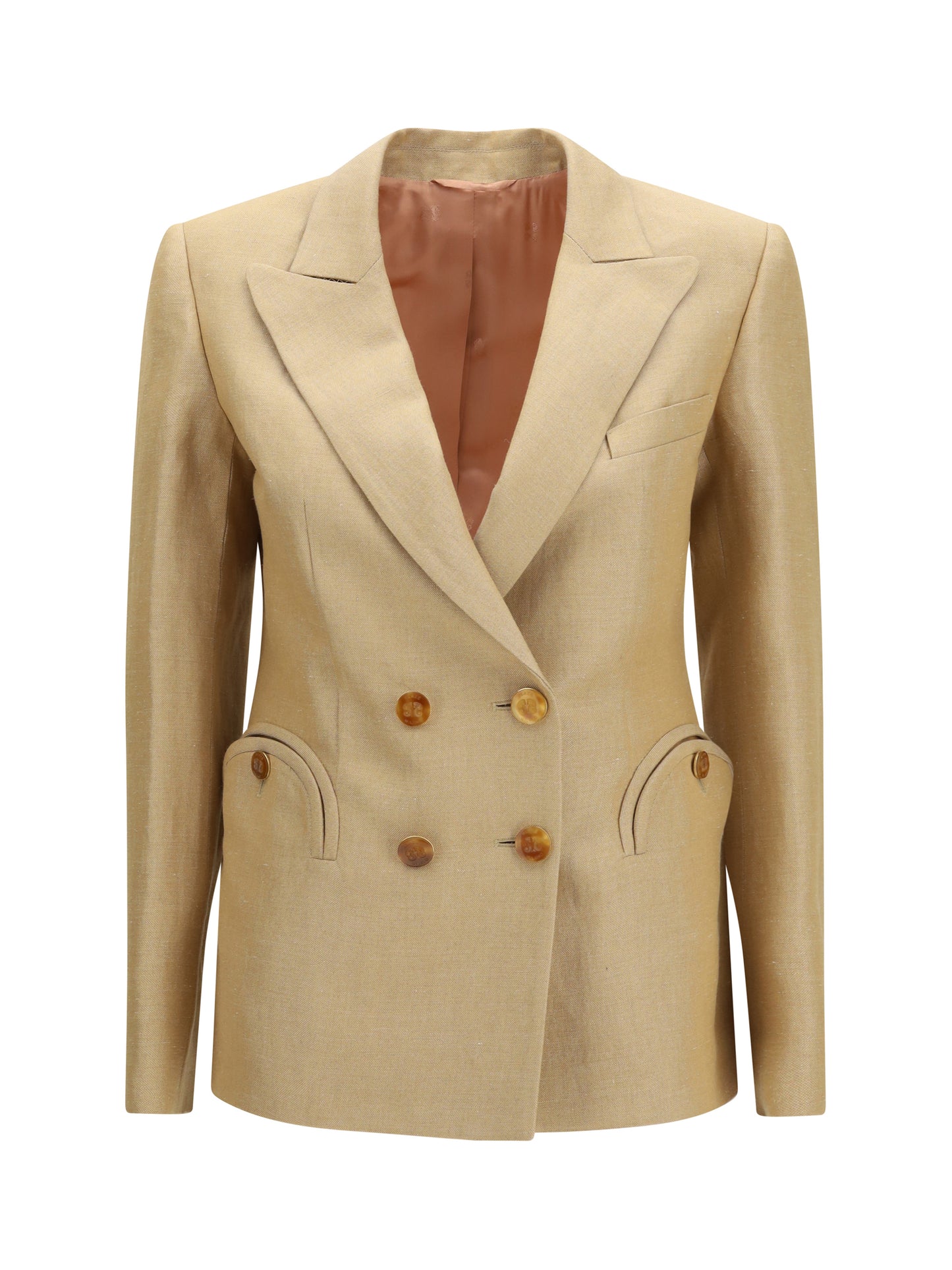 Blazè Milano Women Renegade Charmer Double-Breasted Linen-Blend Blazer BLAZE MILANO