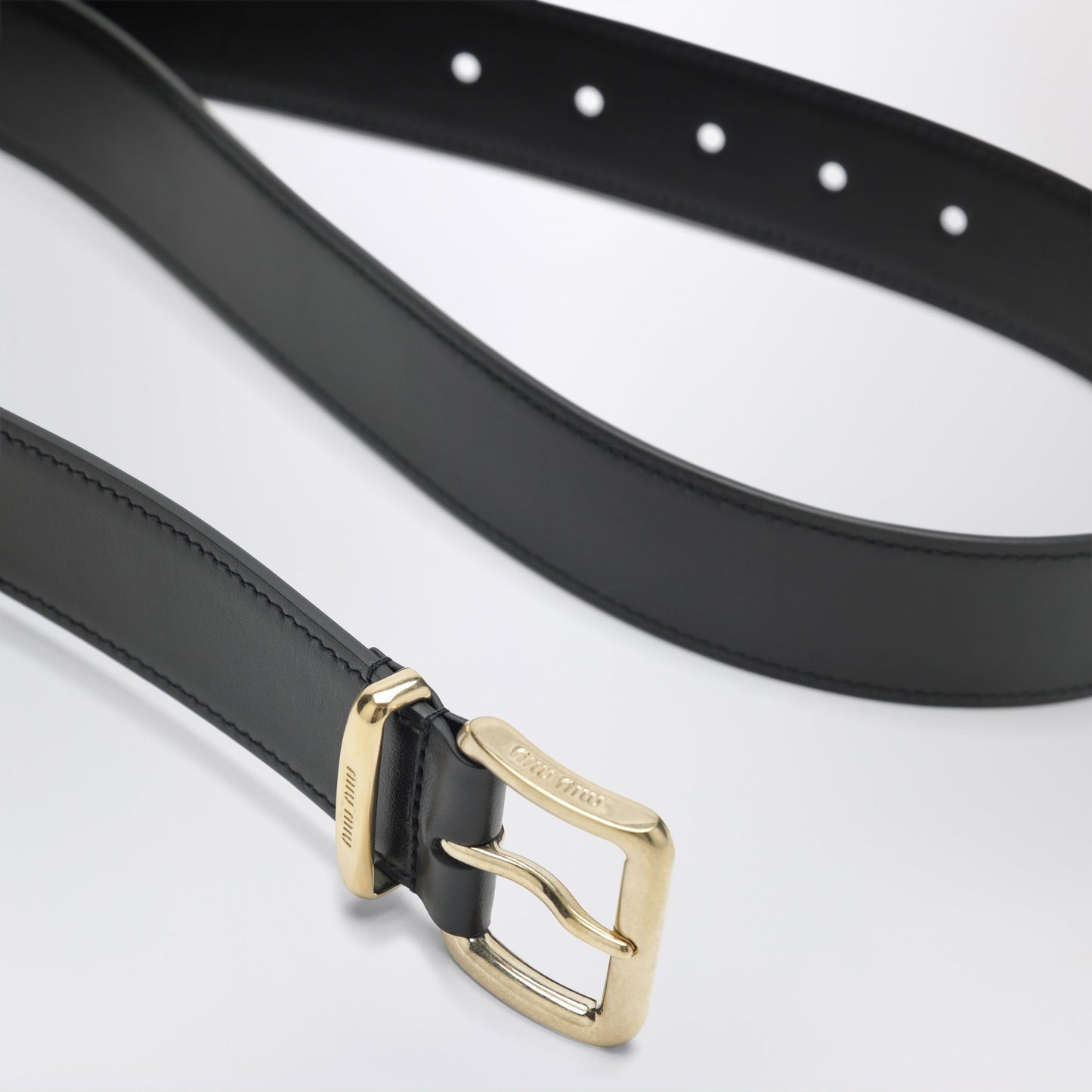 Miu Miu Black Leather Belt Women MIU MIU