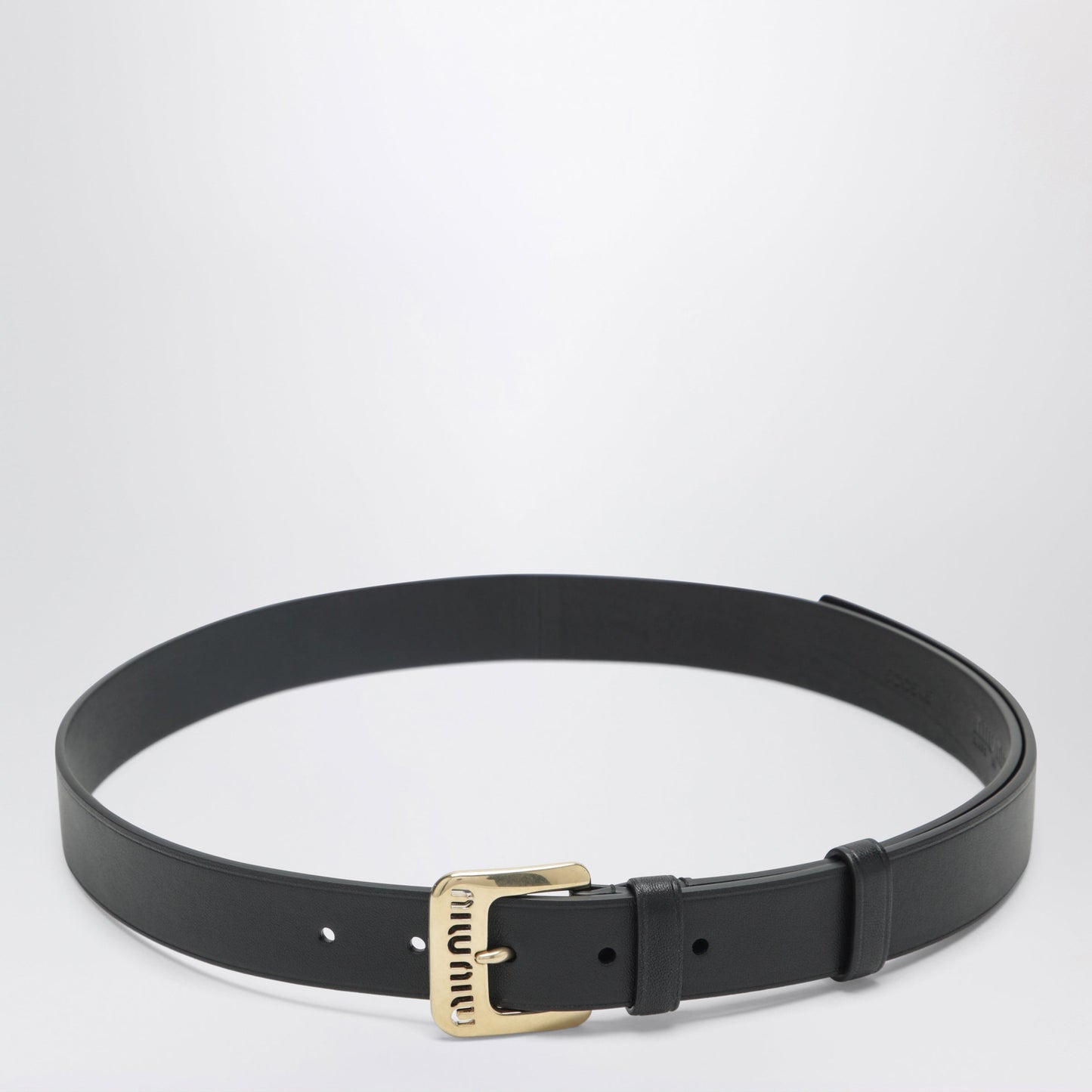 Miu Miu Black Leather Belt With Logo Buckle Women MIU MIU