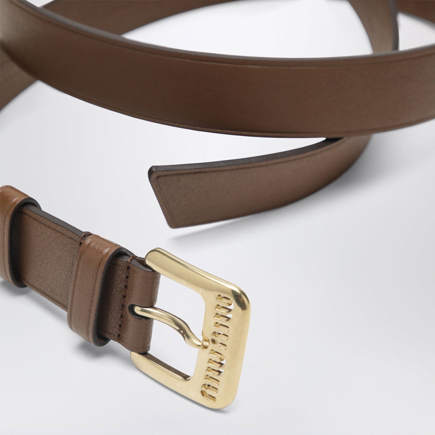 Miu Miu Rovere Leather Belt With Logo Buckle Women MIU MIU