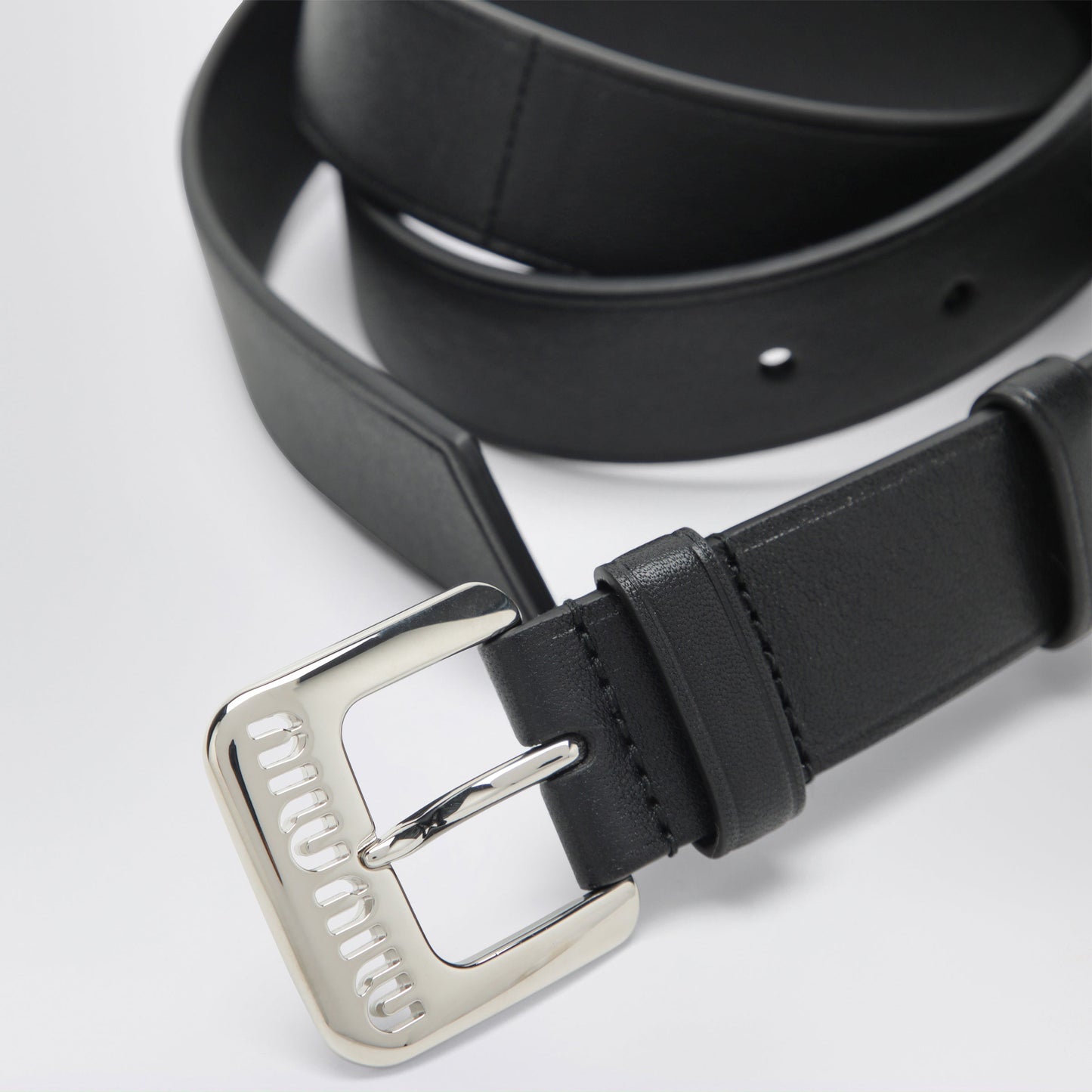 Miu Miu Black Leather Belt Women MIU MIU