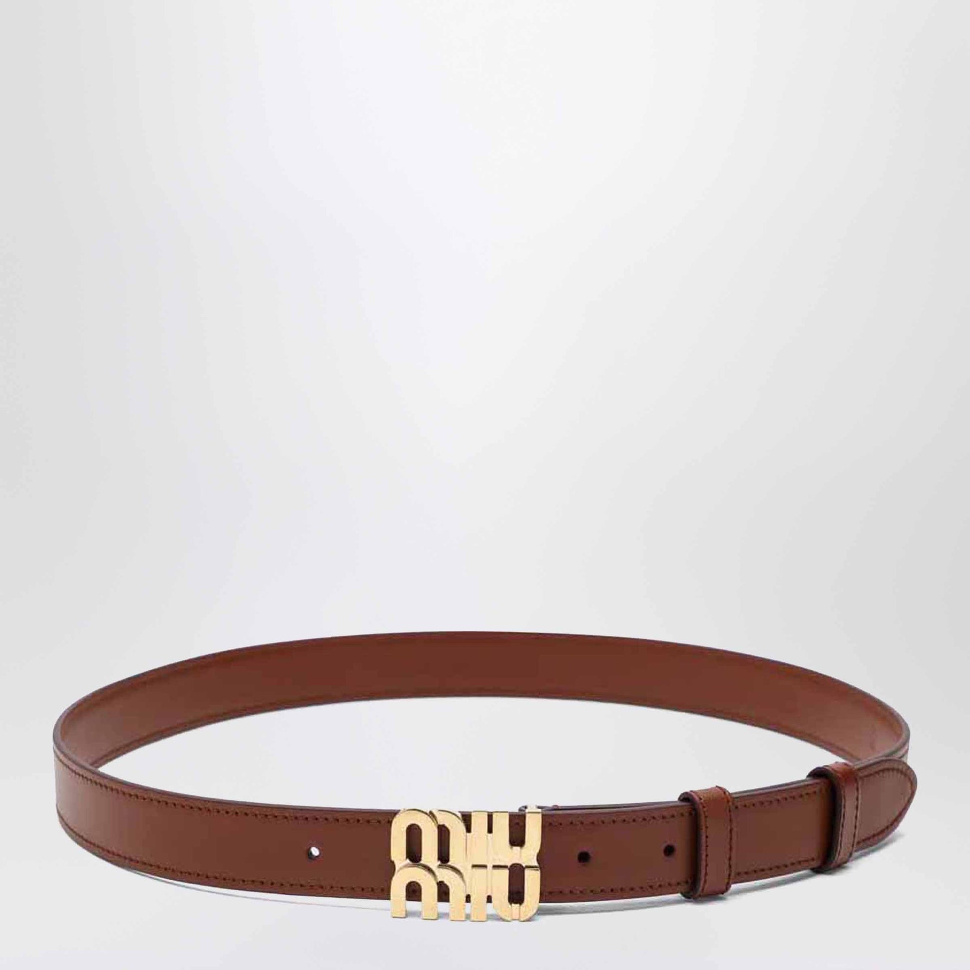 Miu Miu Tobacco Leather Belt Women MIU MIU
