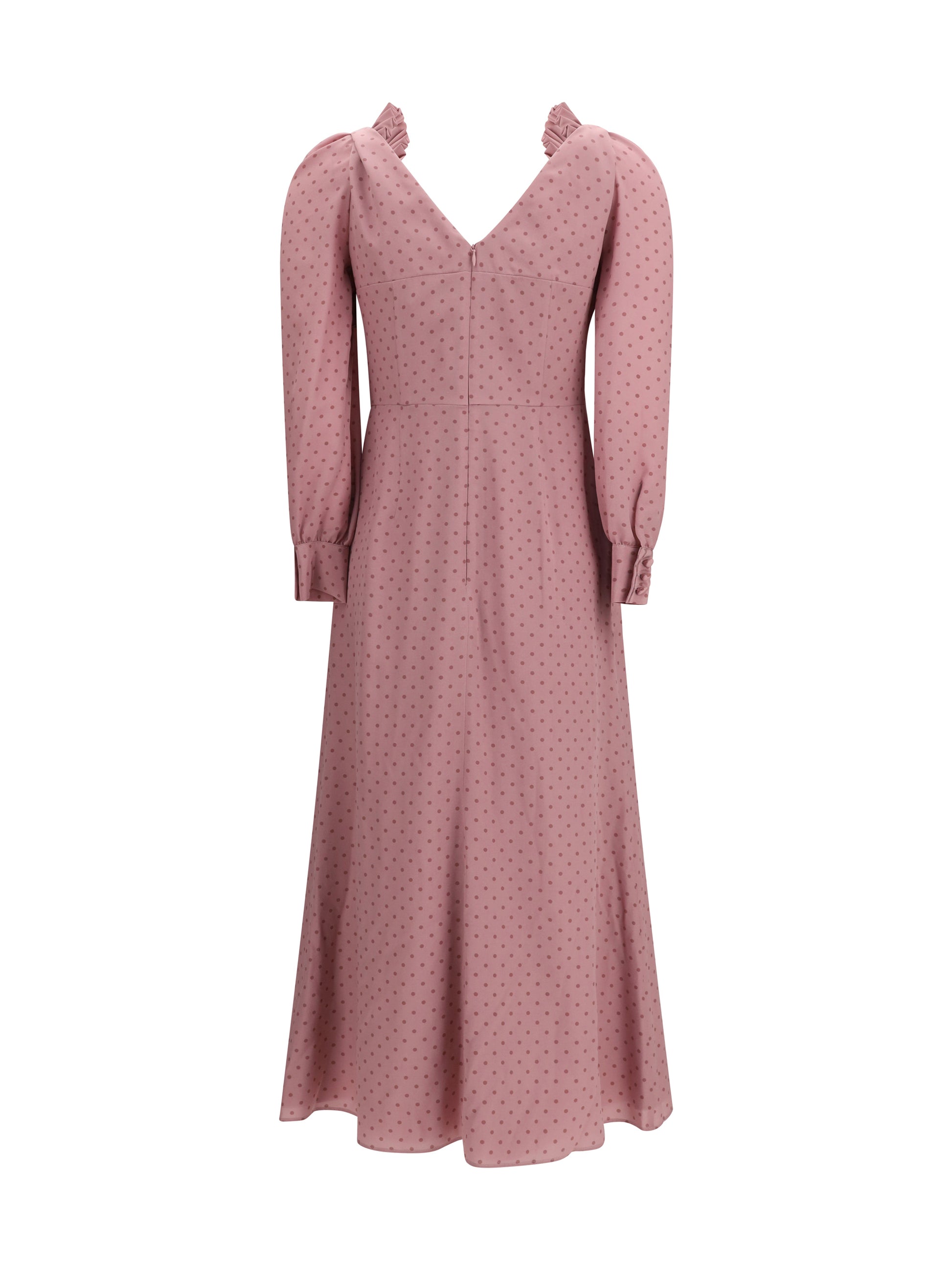 Alessandra Rich Women Polka Dot Midi Dress With Ruffles ALESSANDRA RICH