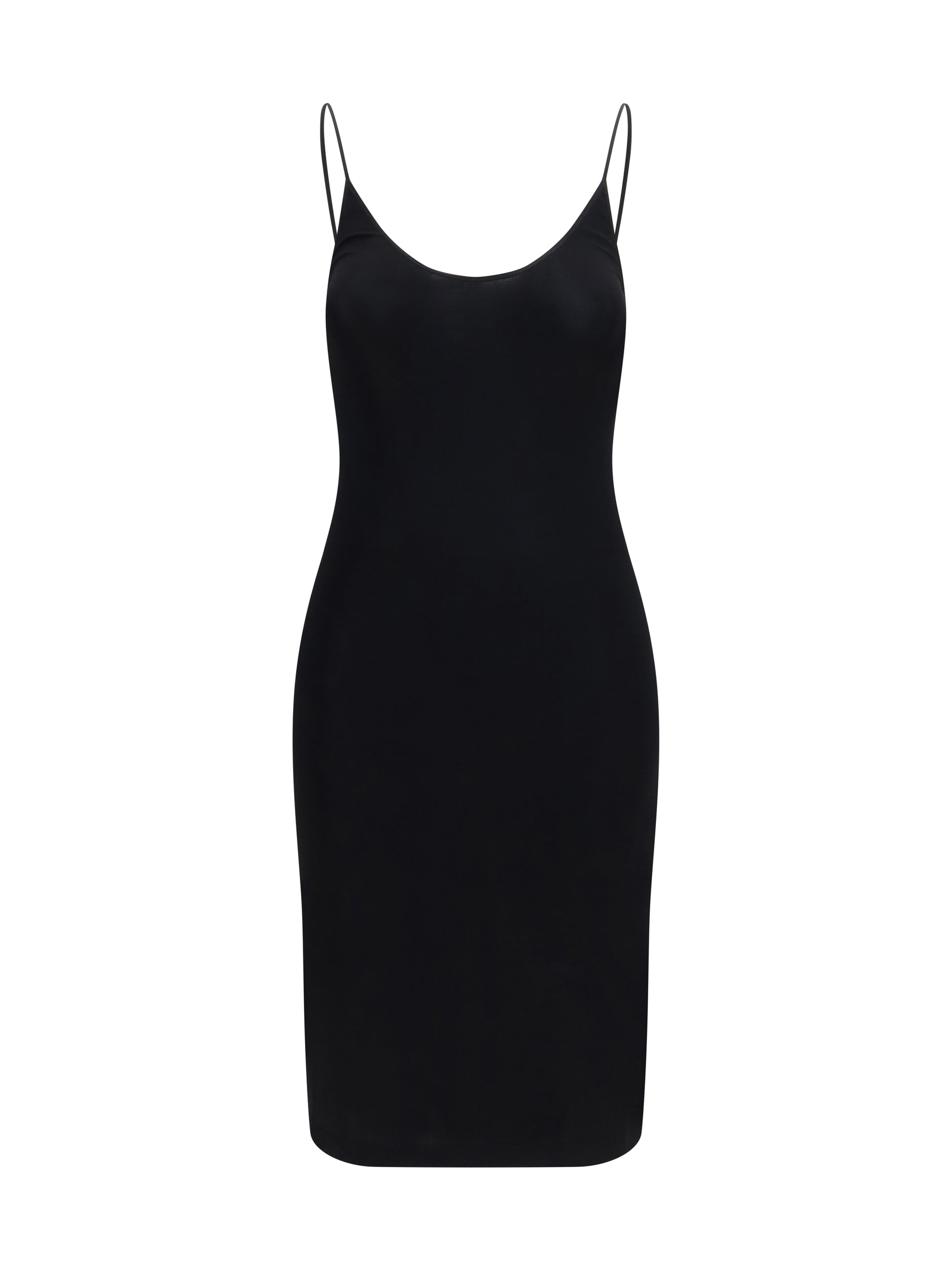Saint Laurent Women Cassandre Open-Back Ribbed-Knit Dress SAINT LAURENT