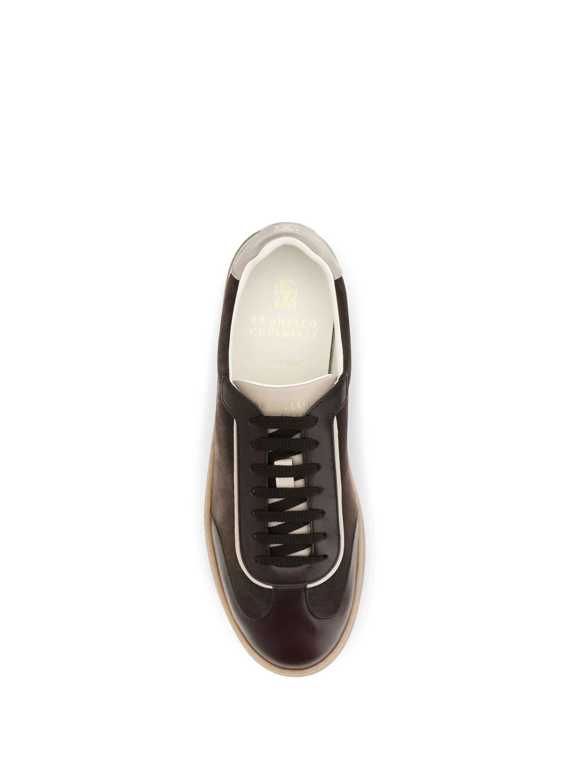 Brunello Cucinelli Men Leather Sneakers With Suede Details BRUNELLO CUCINELLI