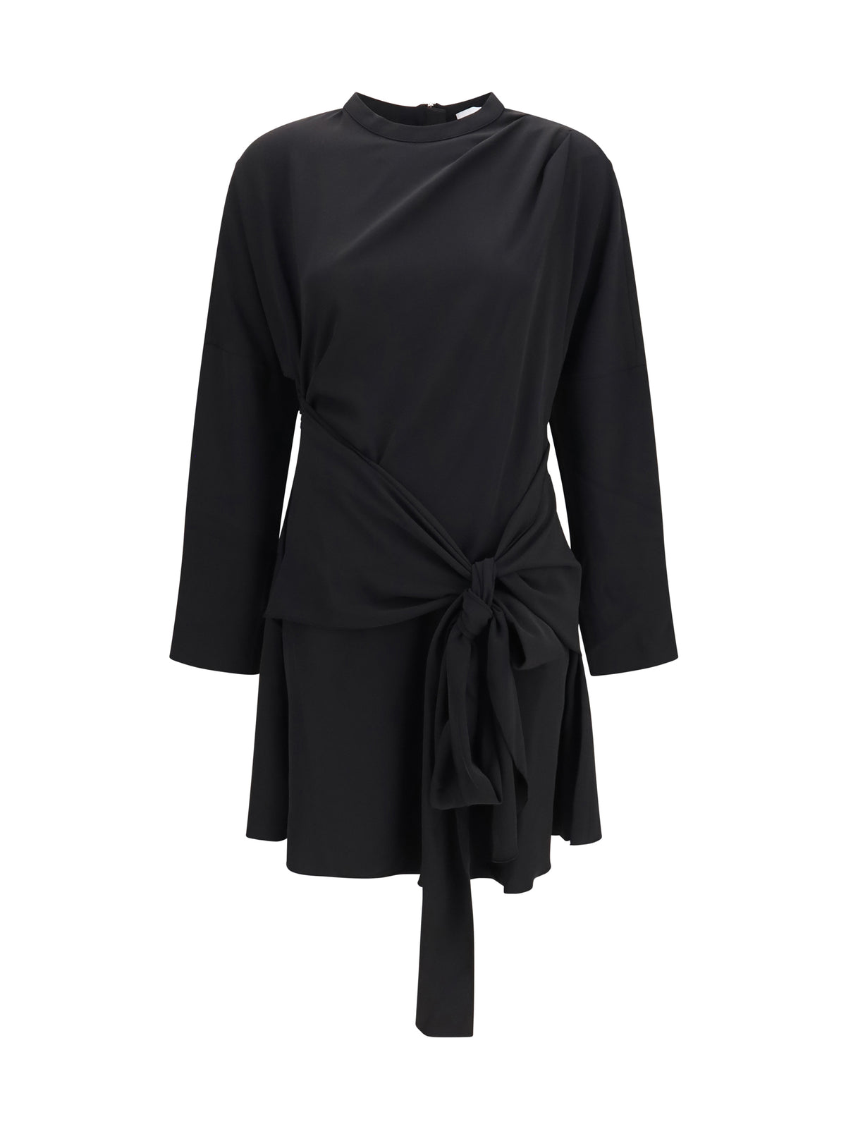 Ganni Women Draped-Knot Crepe Mini Dress GANNI