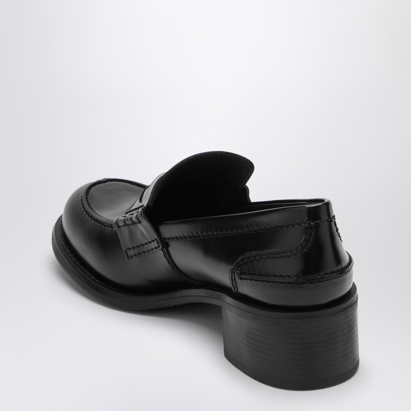 Miu Miu Black Penny Loafer In Brushed Leather Women MIU MIU
