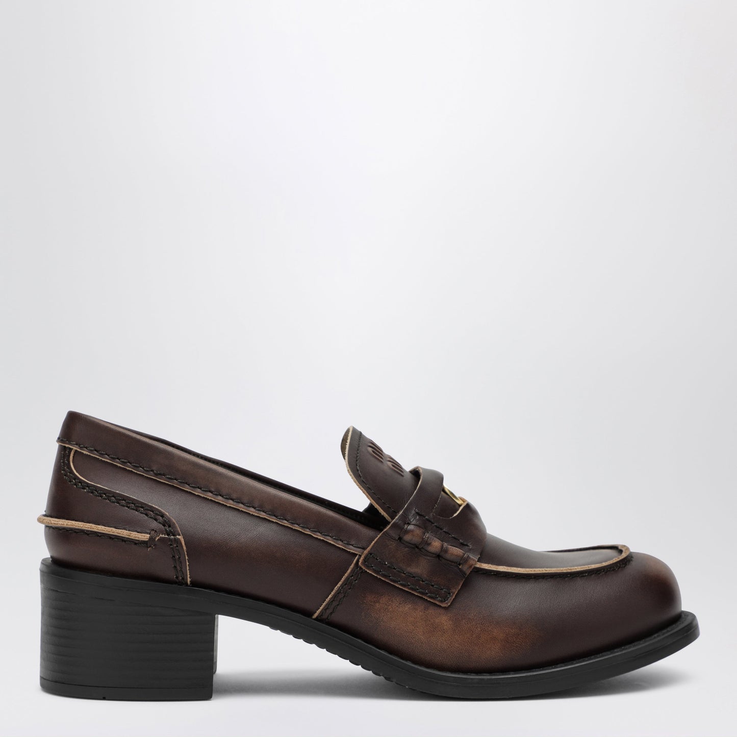 Miu Miu Ebony Calfskin Loafers Women MIU MIU