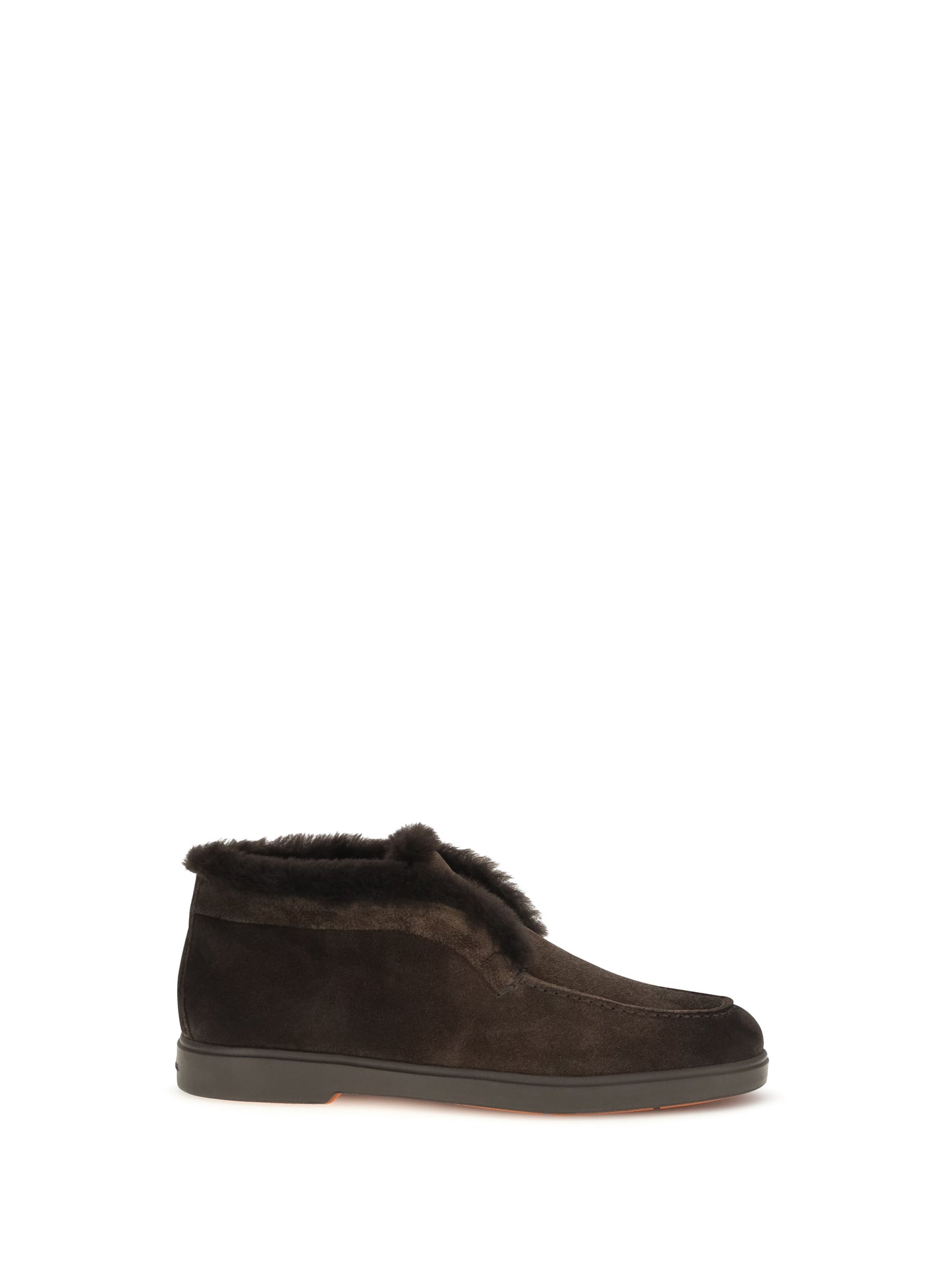 Santoni Women Suede Shearling Ankle Boots SANTONI