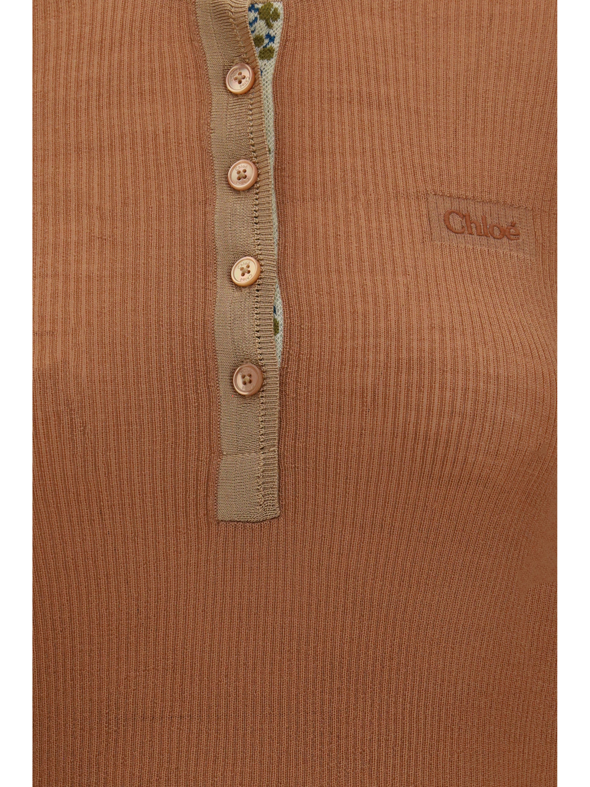 Chloé Women Ultra-Fine Wool Knit Henley Top CHLOE