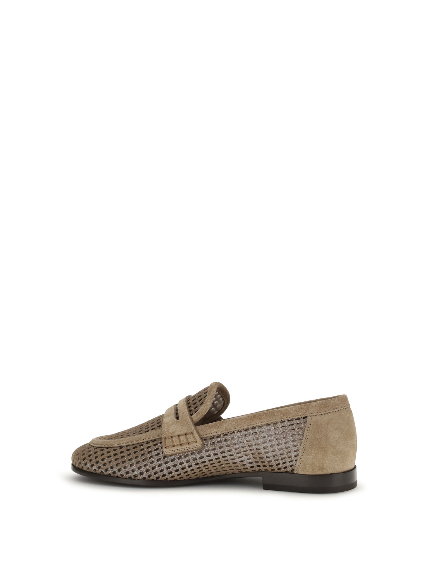 Brunello Cucinelli Women Sparkling Net Leather Loafers BRUNELLO CUCINELLI