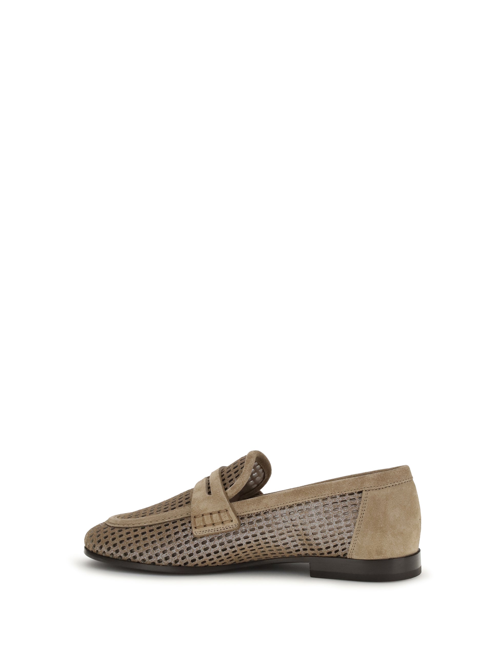 Brunello Cucinelli Women Sparkling Net Leather Loafers BRUNELLO CUCINELLI