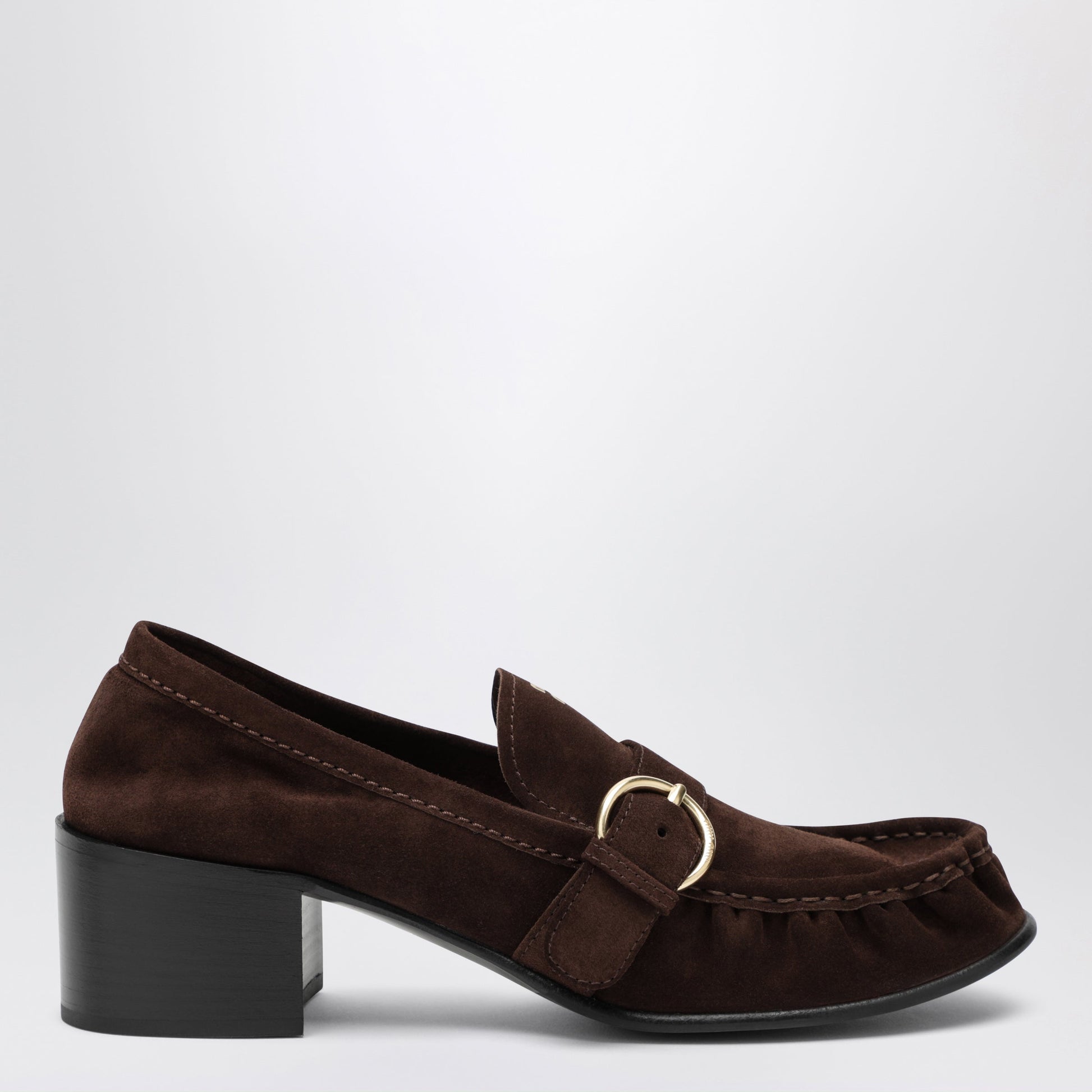 Miu Miu Dark Brown Suede Moccasins Women MIU MIU
