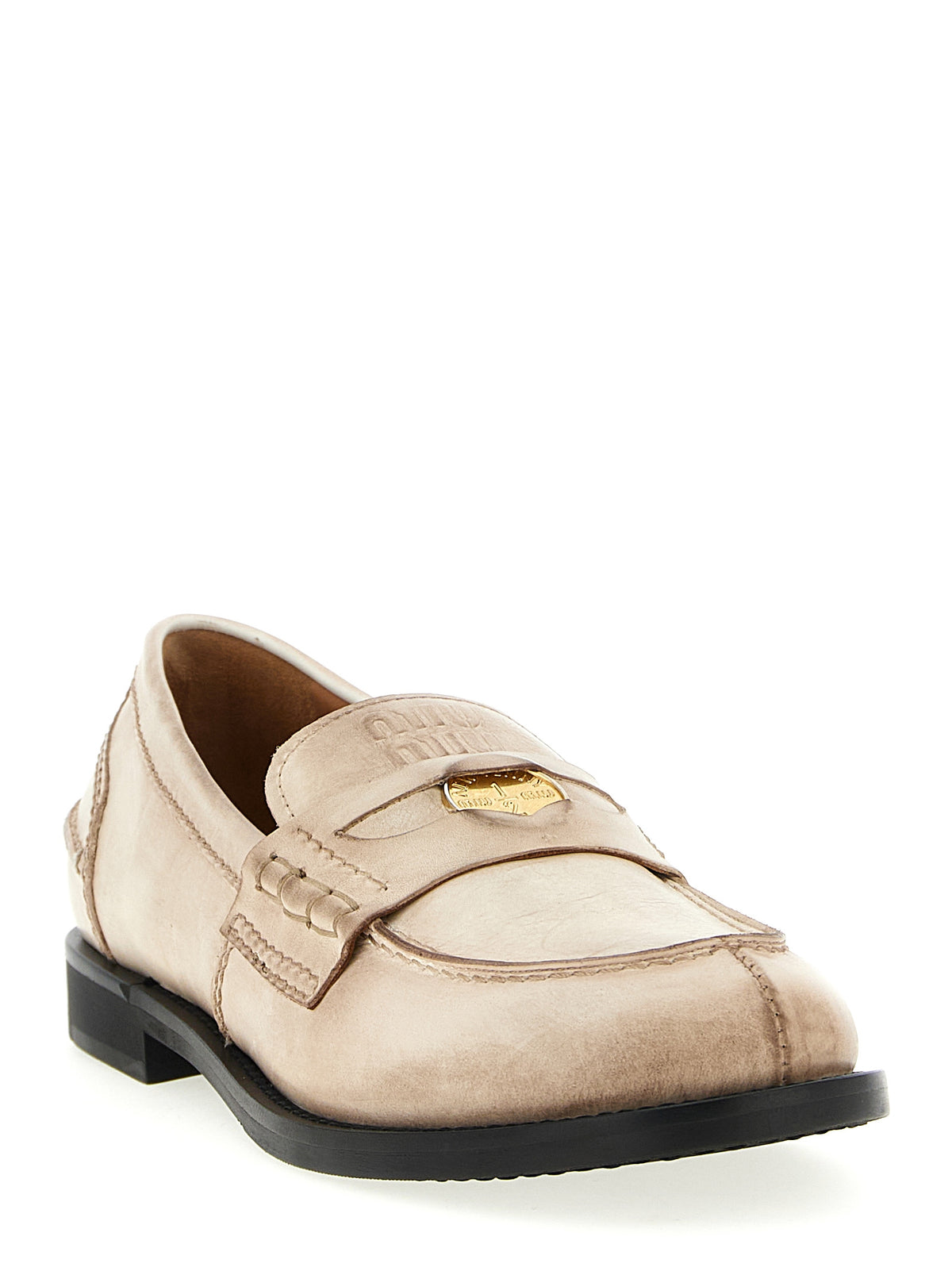 Miu Miu Women Waxed Leather Loafers MIU MIU