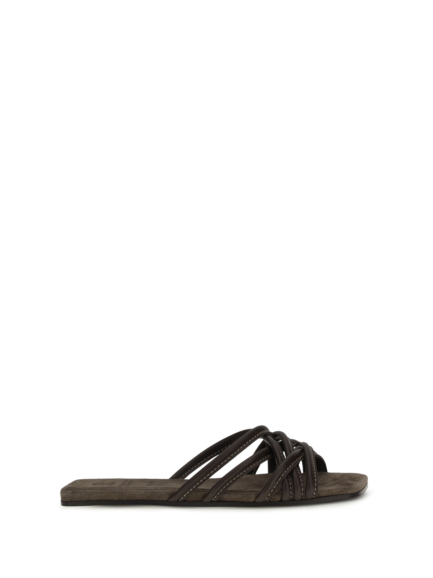 Brunello Cucinelli Women Flat Leather Sandals BRUNELLO CUCINELLI