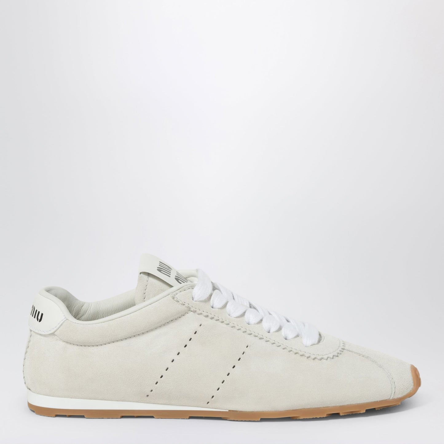 Miu Miu White Plume Sneakers In Suede Women MIU MIU