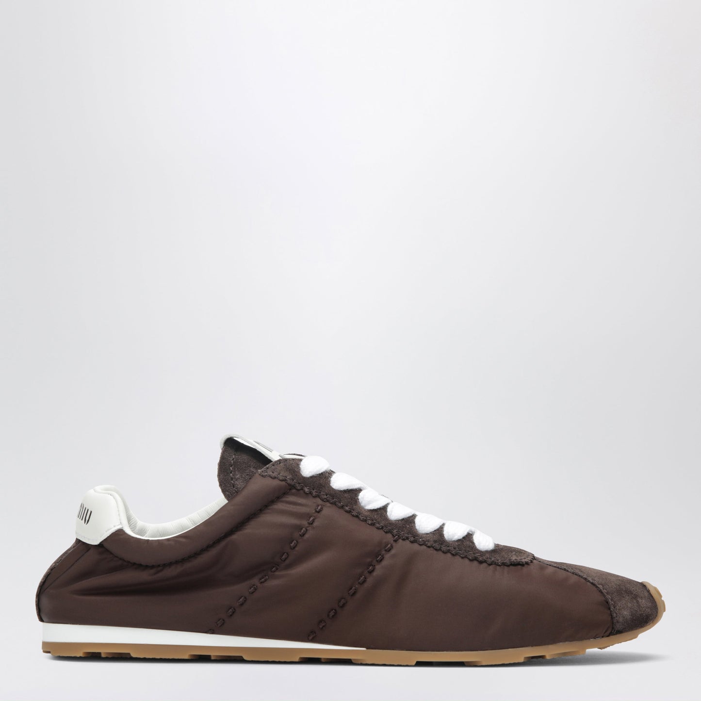 Miu Miu Plume Sneakers In Burnt-Tone Leather Women MIU MIU