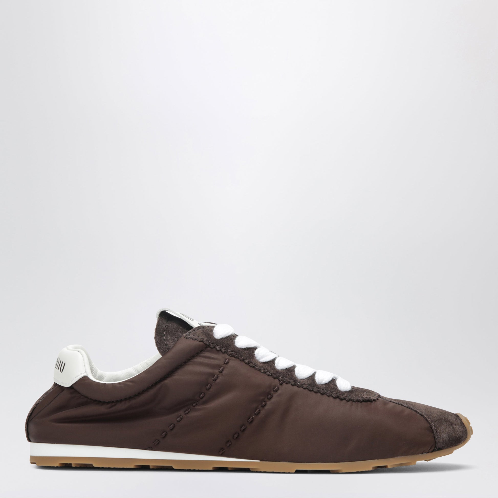 Miu Miu Plume Sneakers In Burnt-Tone Leather Women MIU MIU