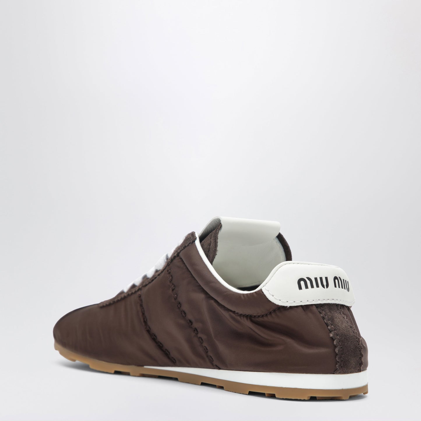 Miu Miu Plume Sneakers In Burnt-Tone Leather Women MIU MIU